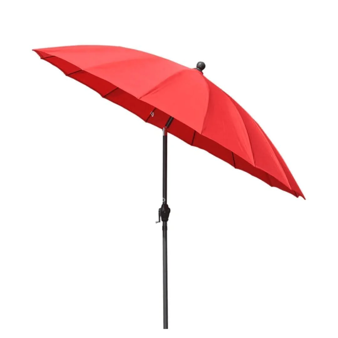 2.6m Large Metal Garden Patio Parasol - Red - Image 2