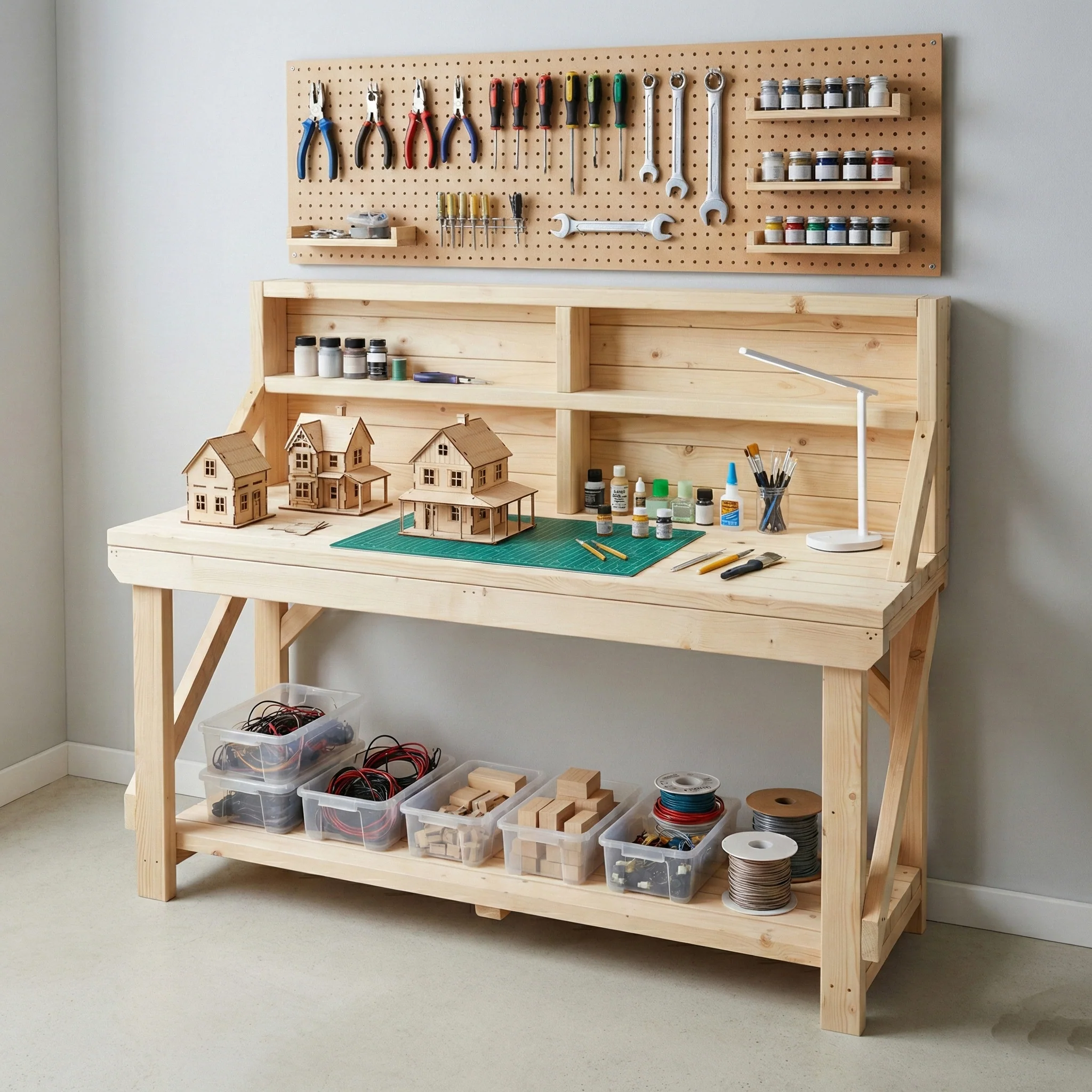 Acorn Wooden Workbench With Back Panel - Image 4