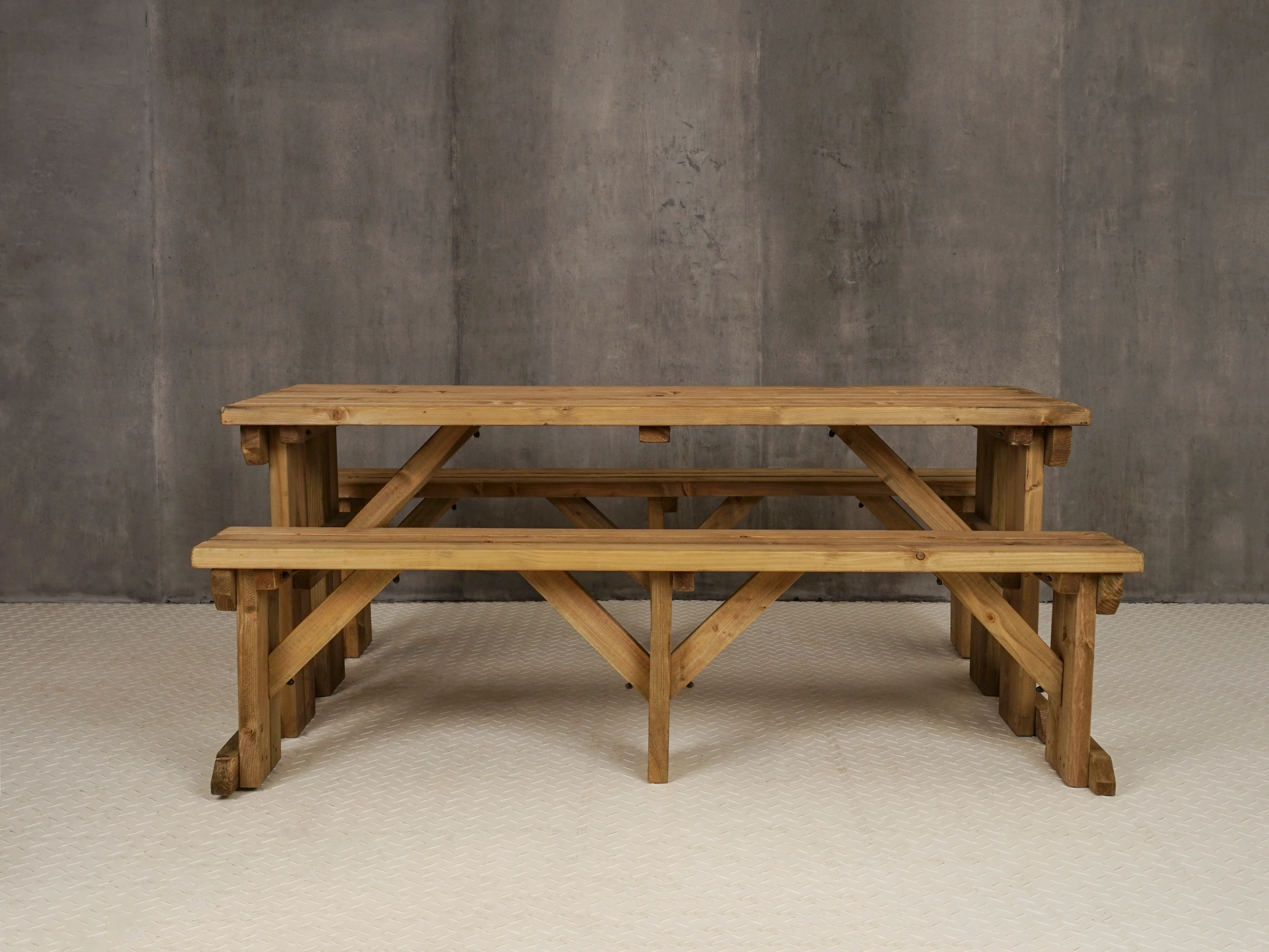 Aspen Picnic Table and Benches Set - Rustic Finish - Image 10