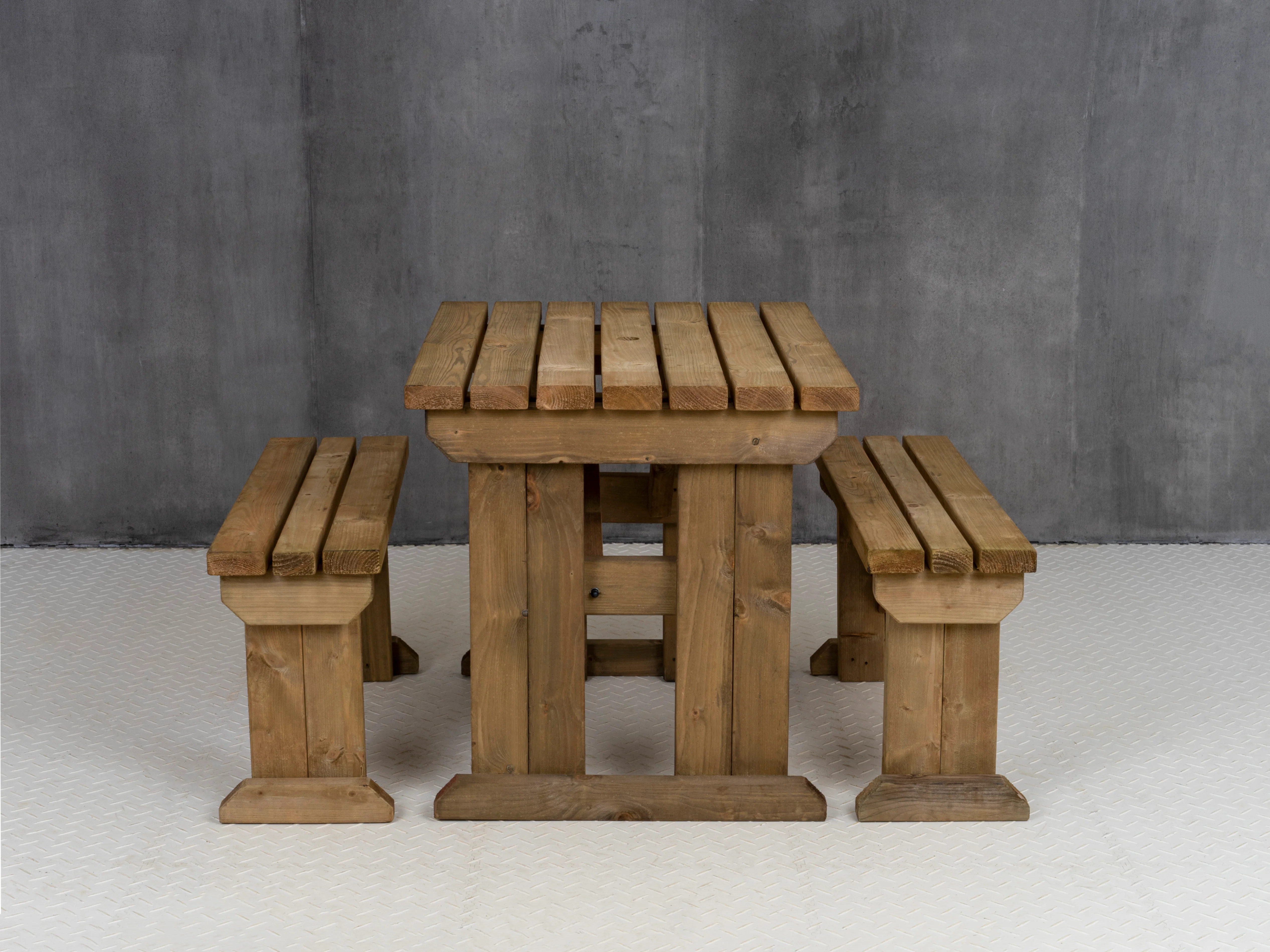 Aspen Picnic Table and Benches Set - Rustic Finish - Image 12