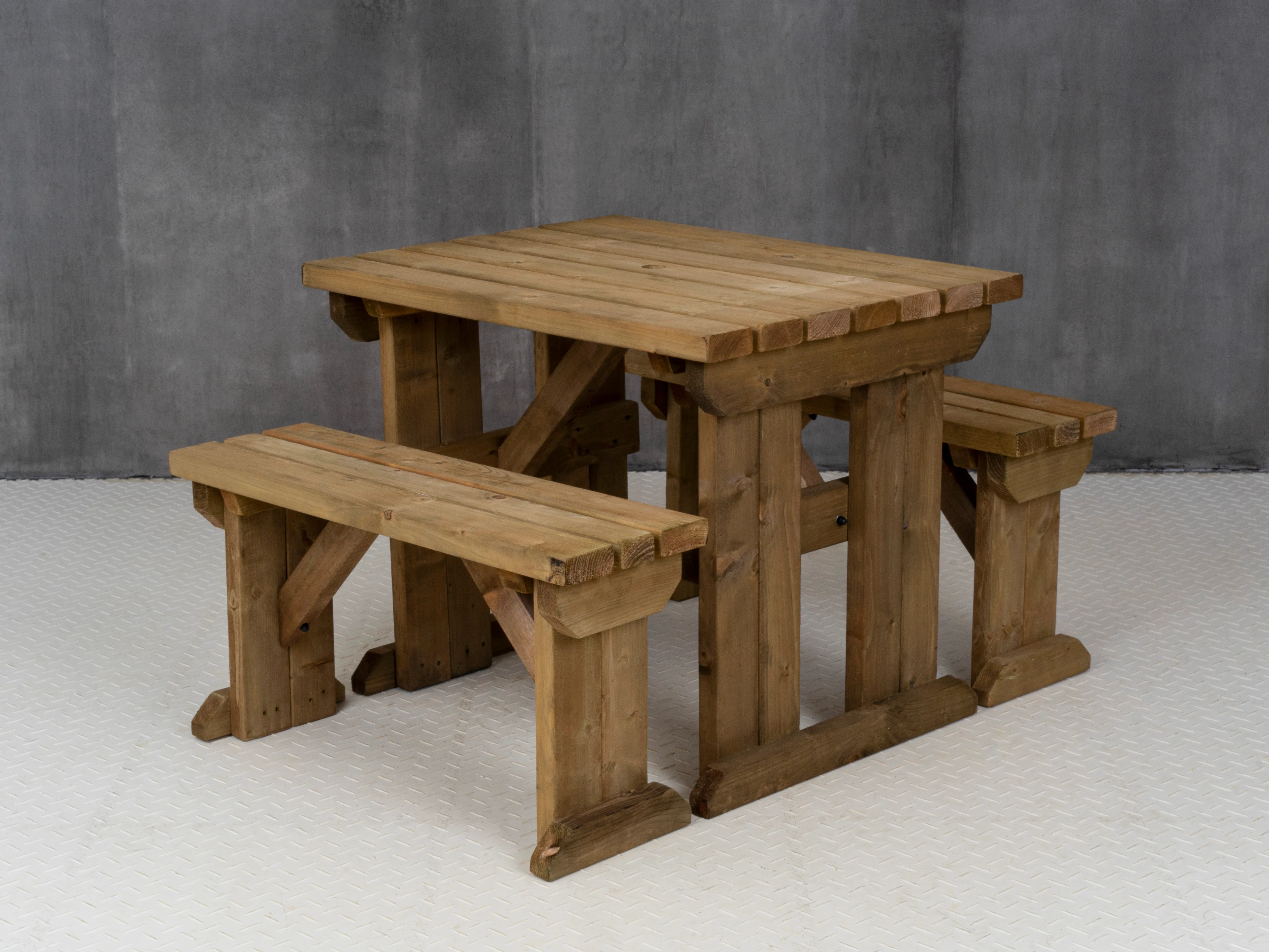 Aspen Picnic Table and Benches Set - Rustic Finish - Image 13