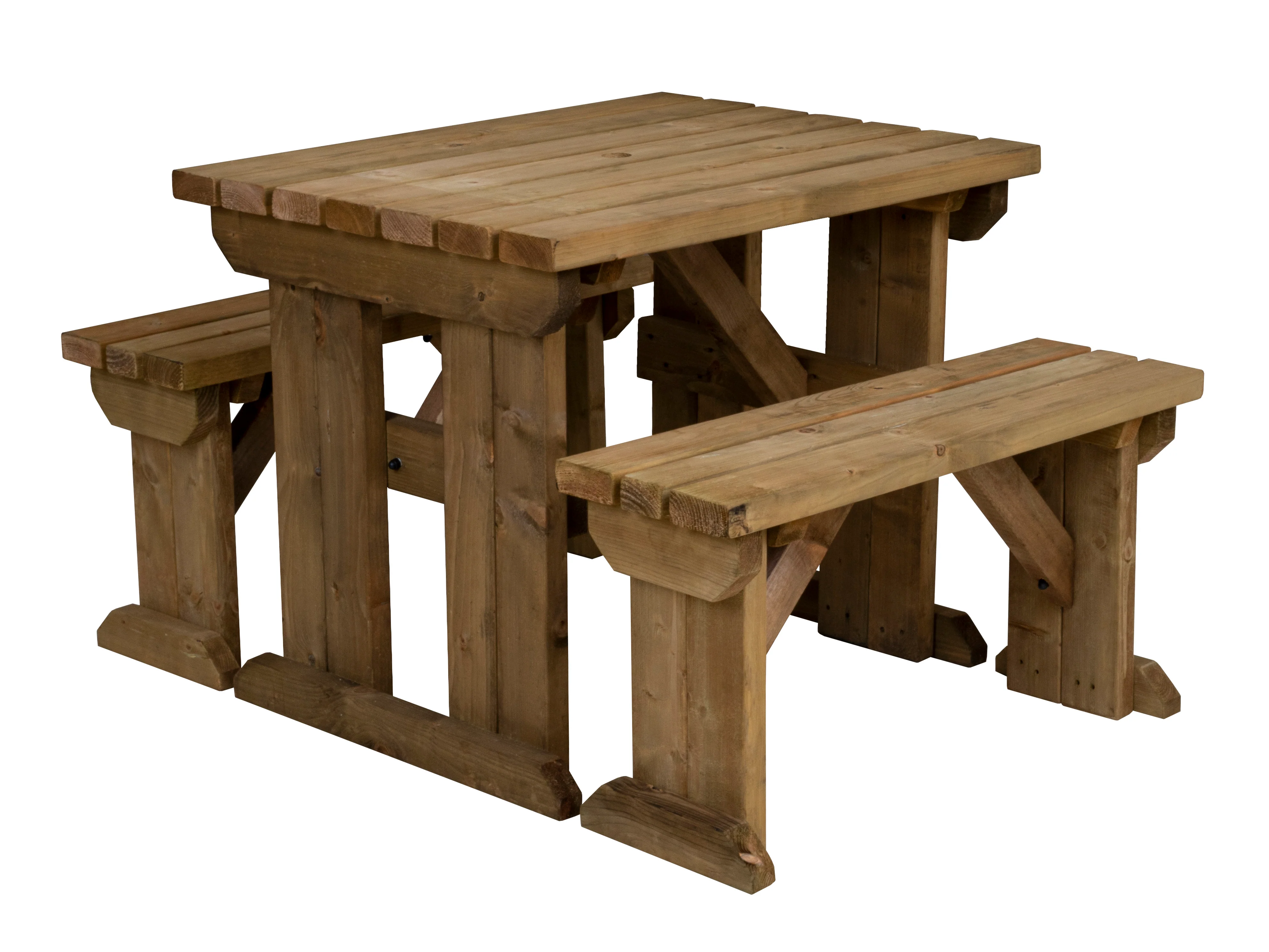 Aspen Picnic Table and Benches Set - Rustic Finish - Image 14