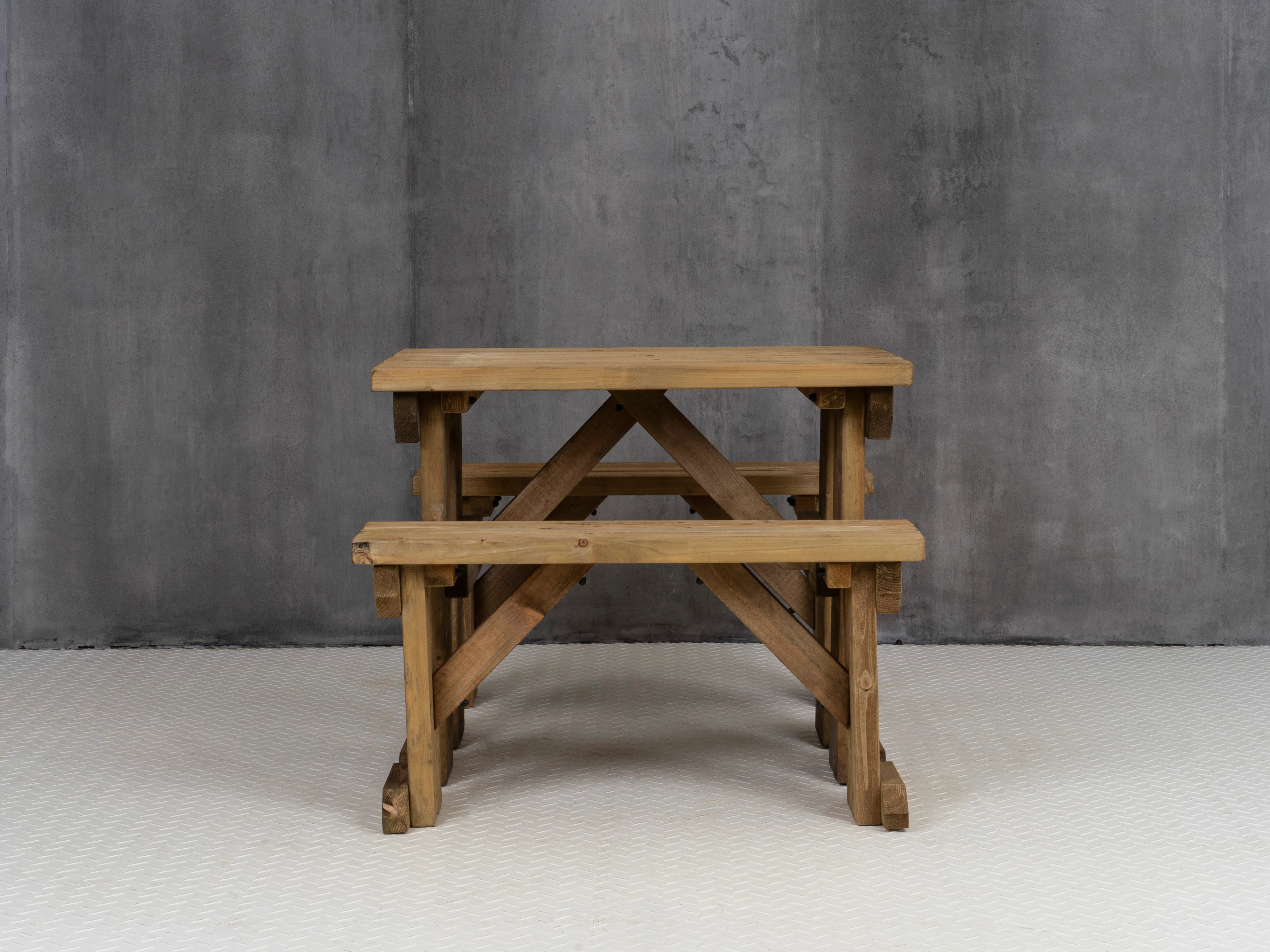 Aspen Picnic Table and Benches Set - Rustic Finish - Image 16