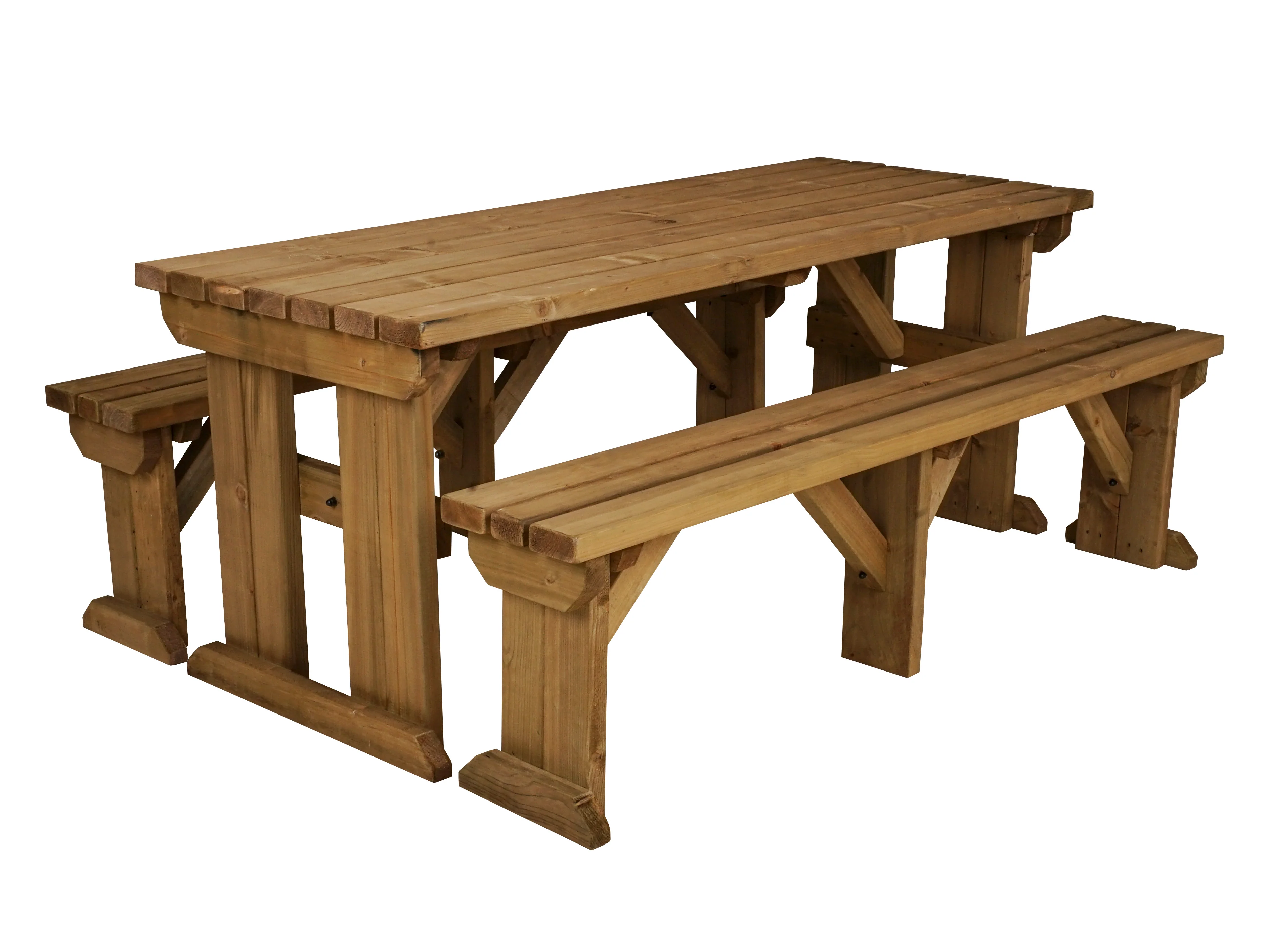 Aspen Picnic Table and Benches Set - Rustic Finish - Image 8