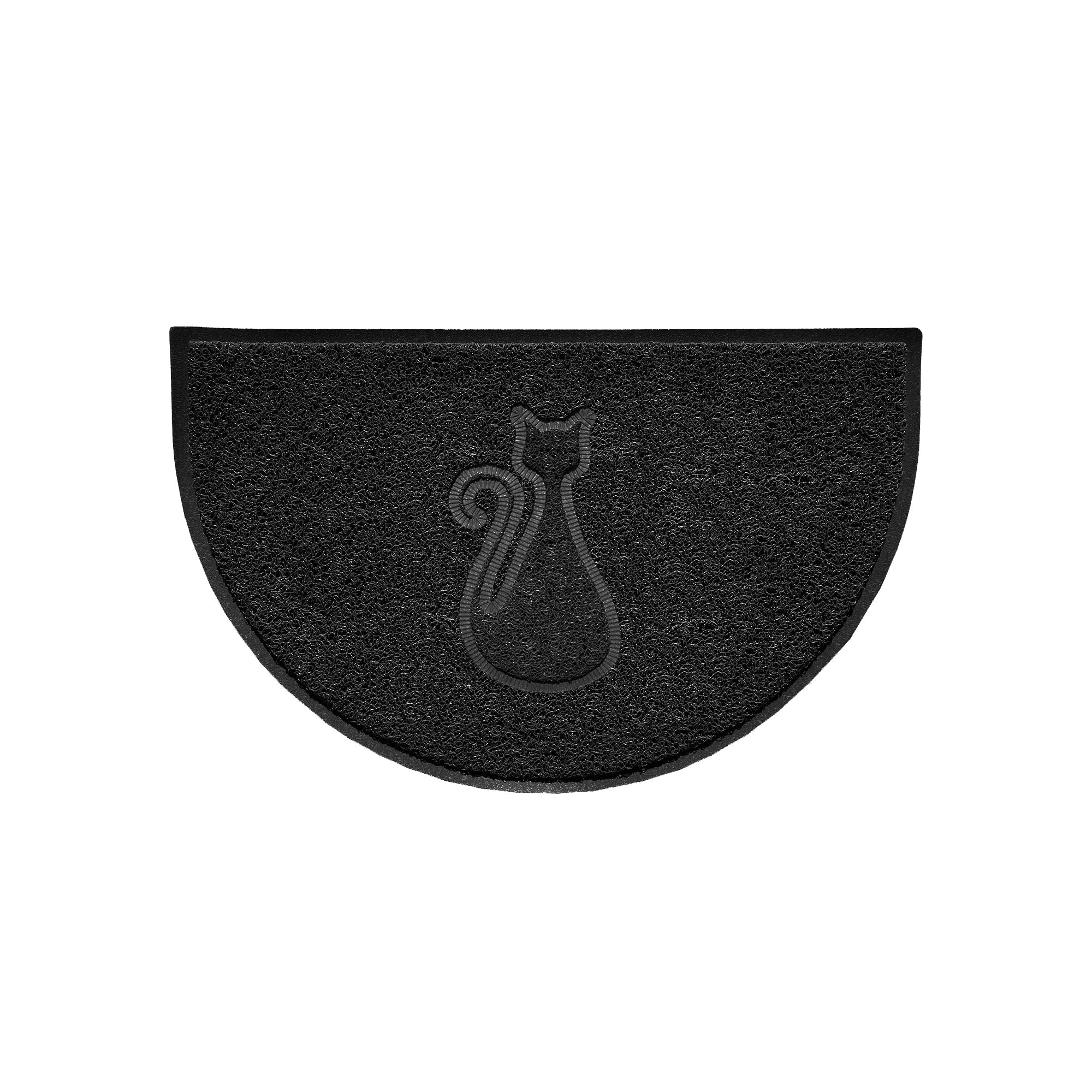 Cat Embossed Halfmoon Indoor/Sheltered Outdoor Spaghetti Doormat - Image 2