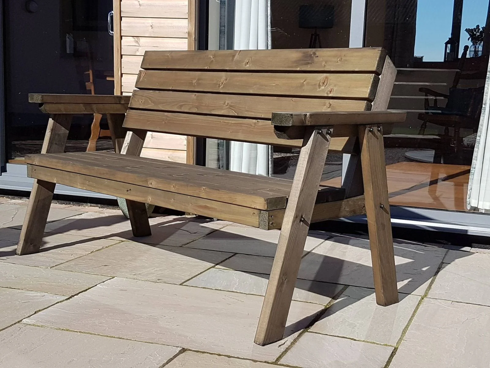 Consilium Garden Fence Bench With Backrest - Rustic Finish - Image 10