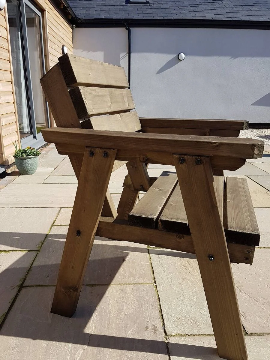 Consilium Garden Fence Bench With Backrest - Rustic Finish - Image 14