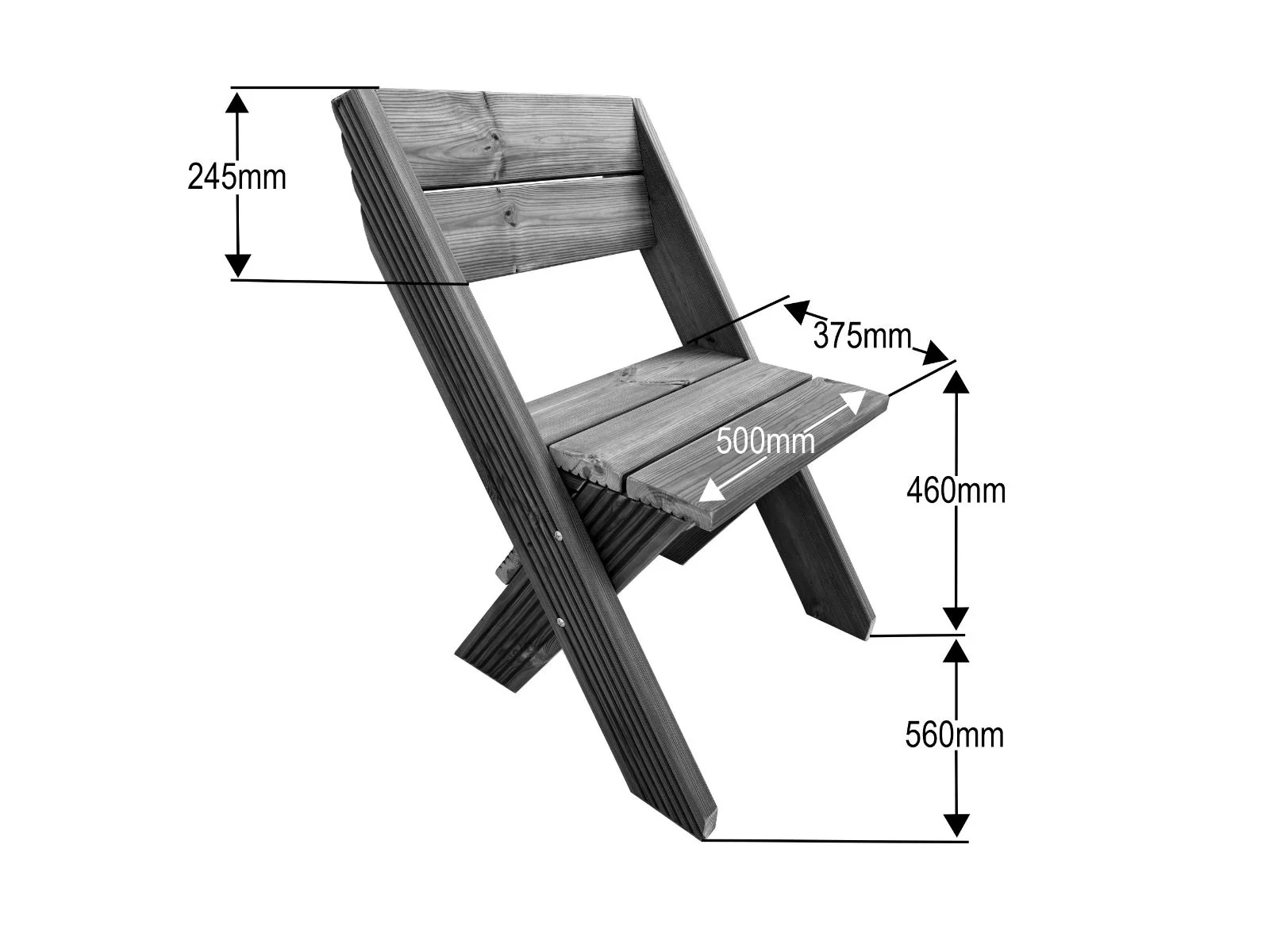 DeckFusion Wooden Garden Chair - Image 4