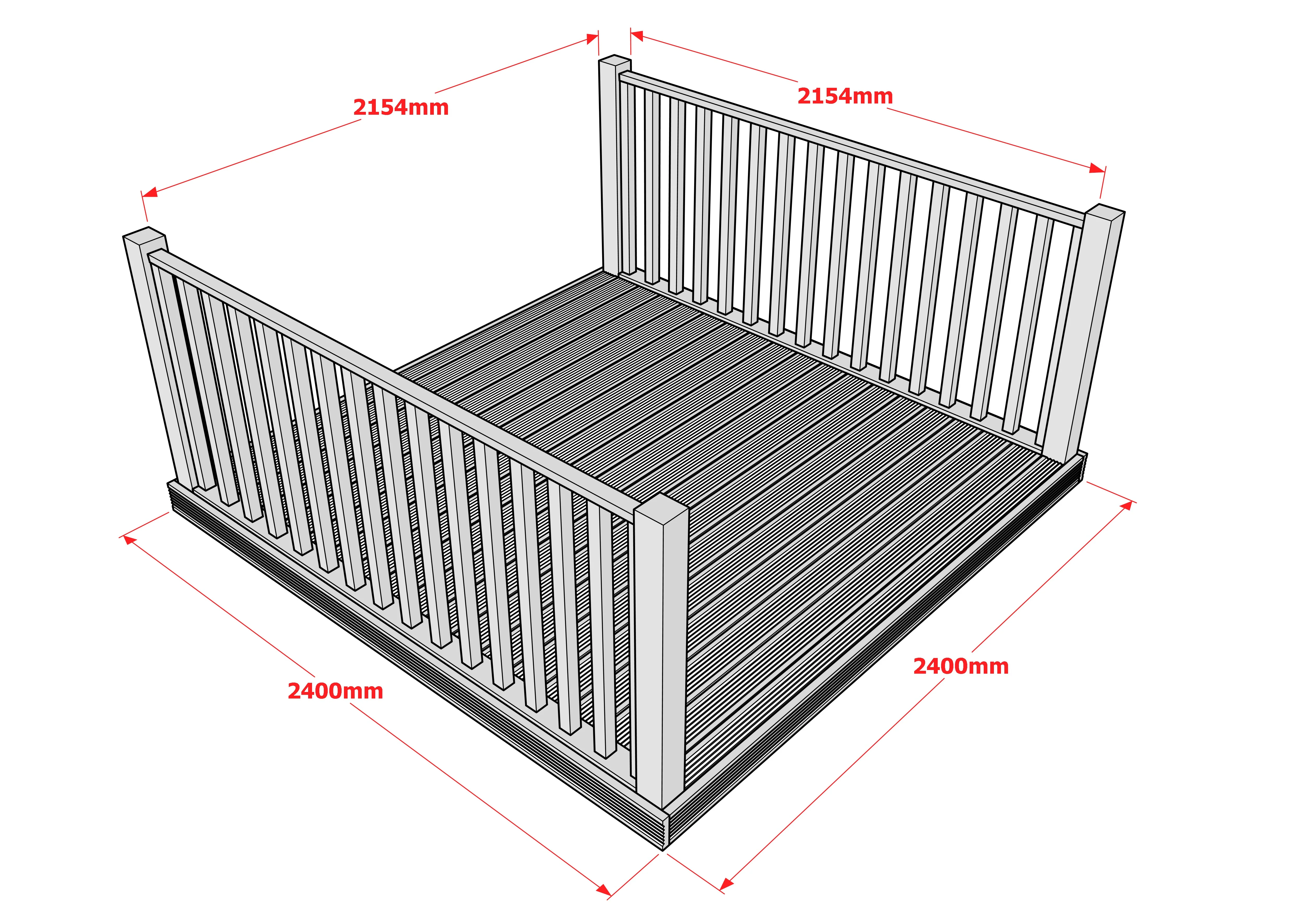 Decking Kit With Two Side Balustrade - Image 8