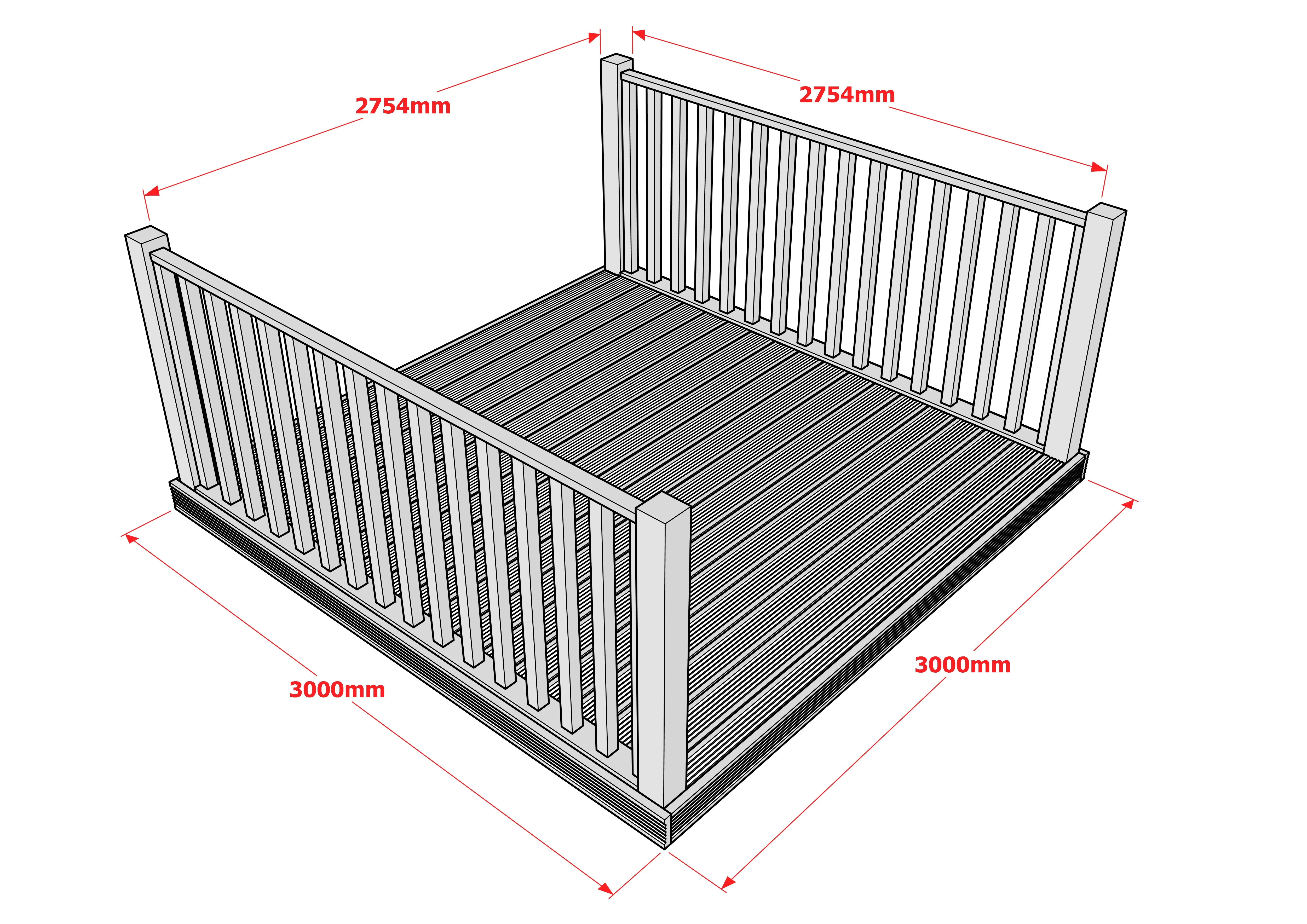 Decking Kit With Two Side Balustrade - Image 9