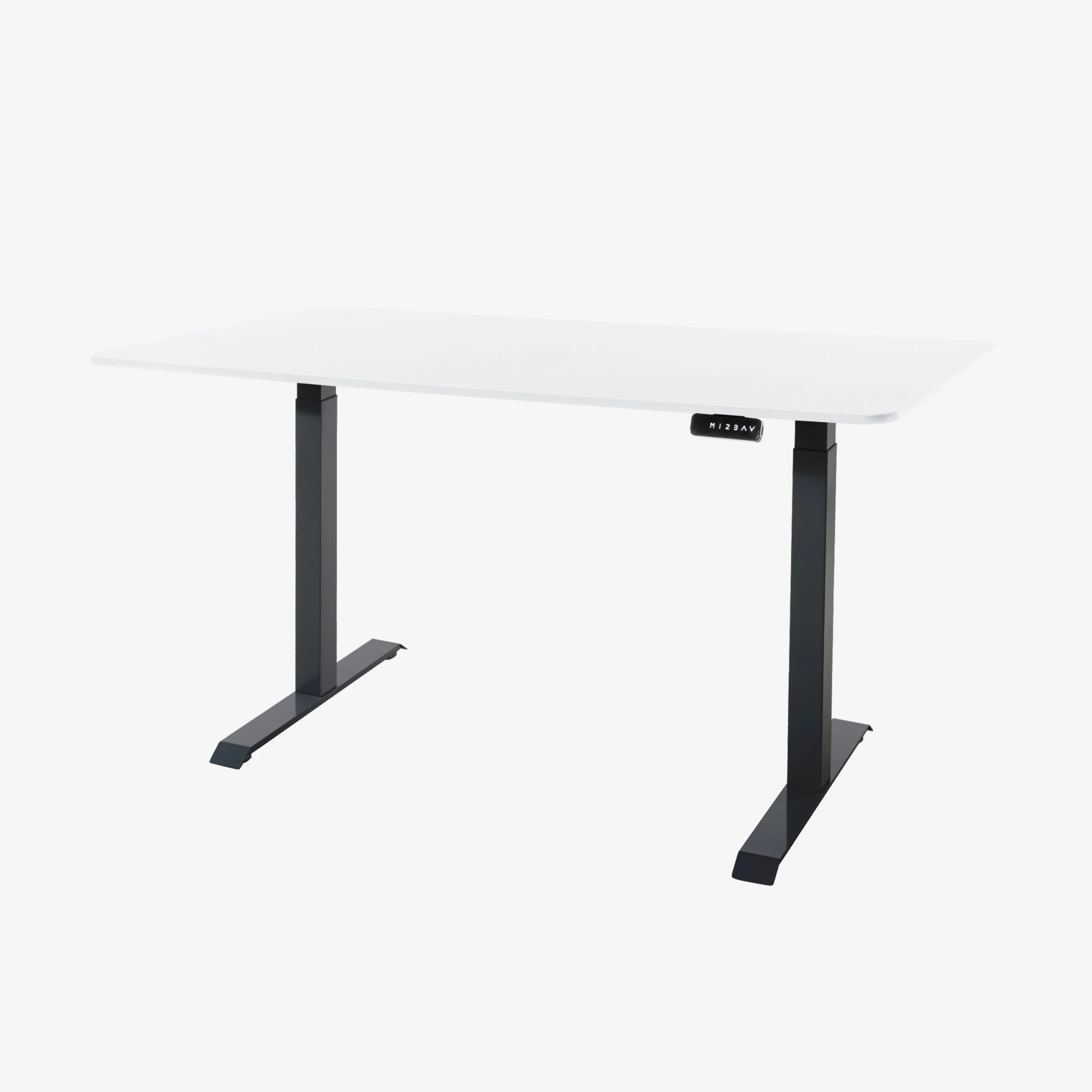 DESKO V2 Black Standing Desk With 160x80cm White Tabletop