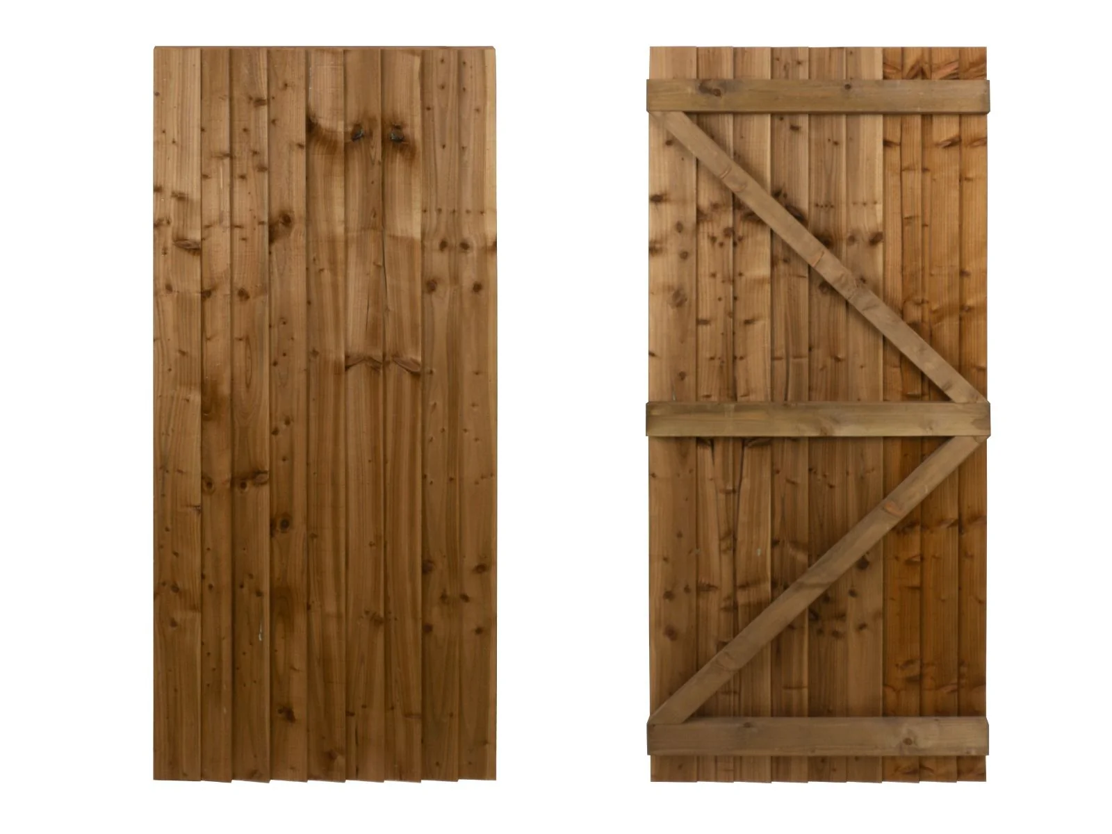Garden and Side Gate (v1) - 180cm Height - Brown Finish