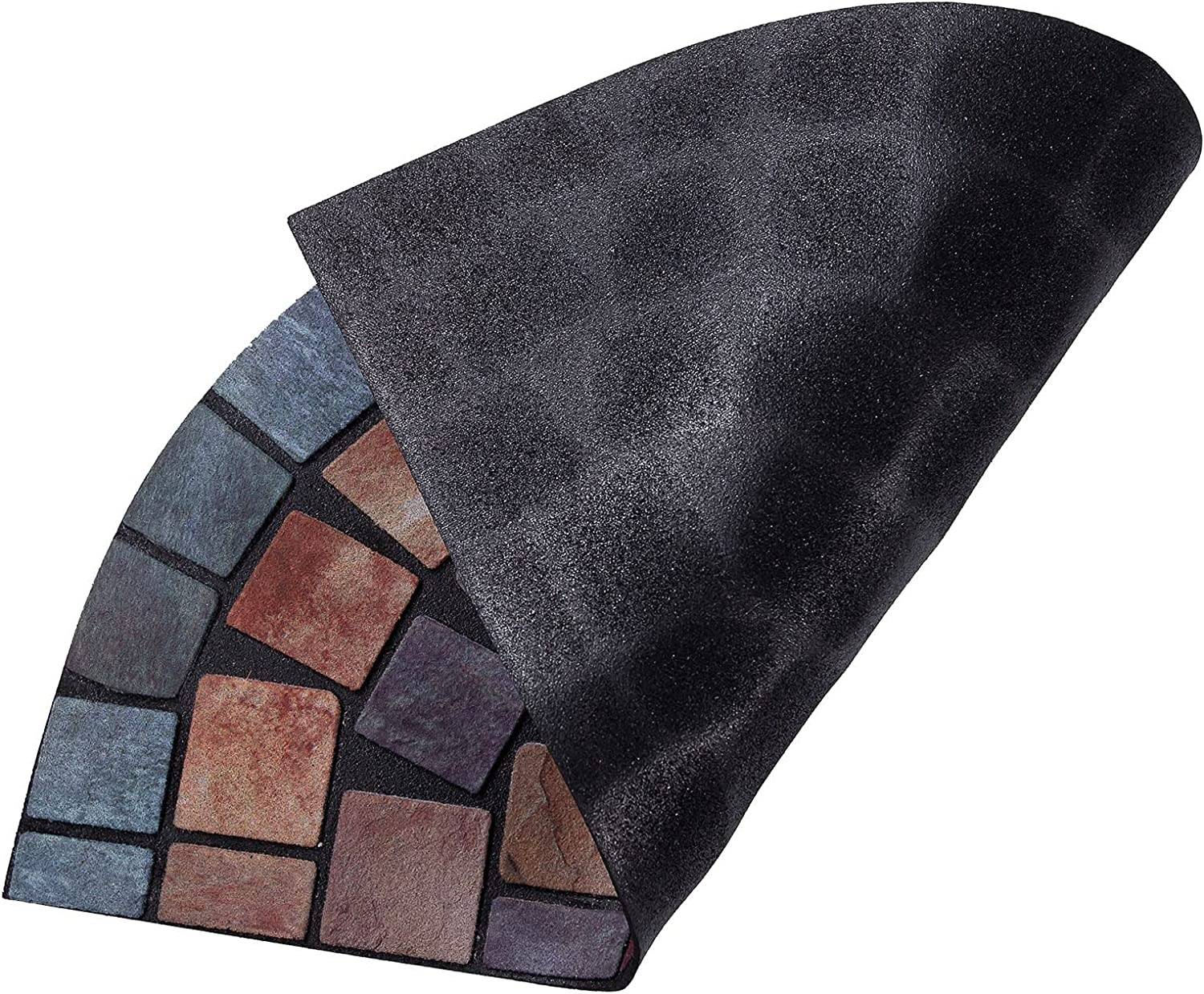 Halfmoon Tile Barrier Doormat - Blue Edge - Image 3