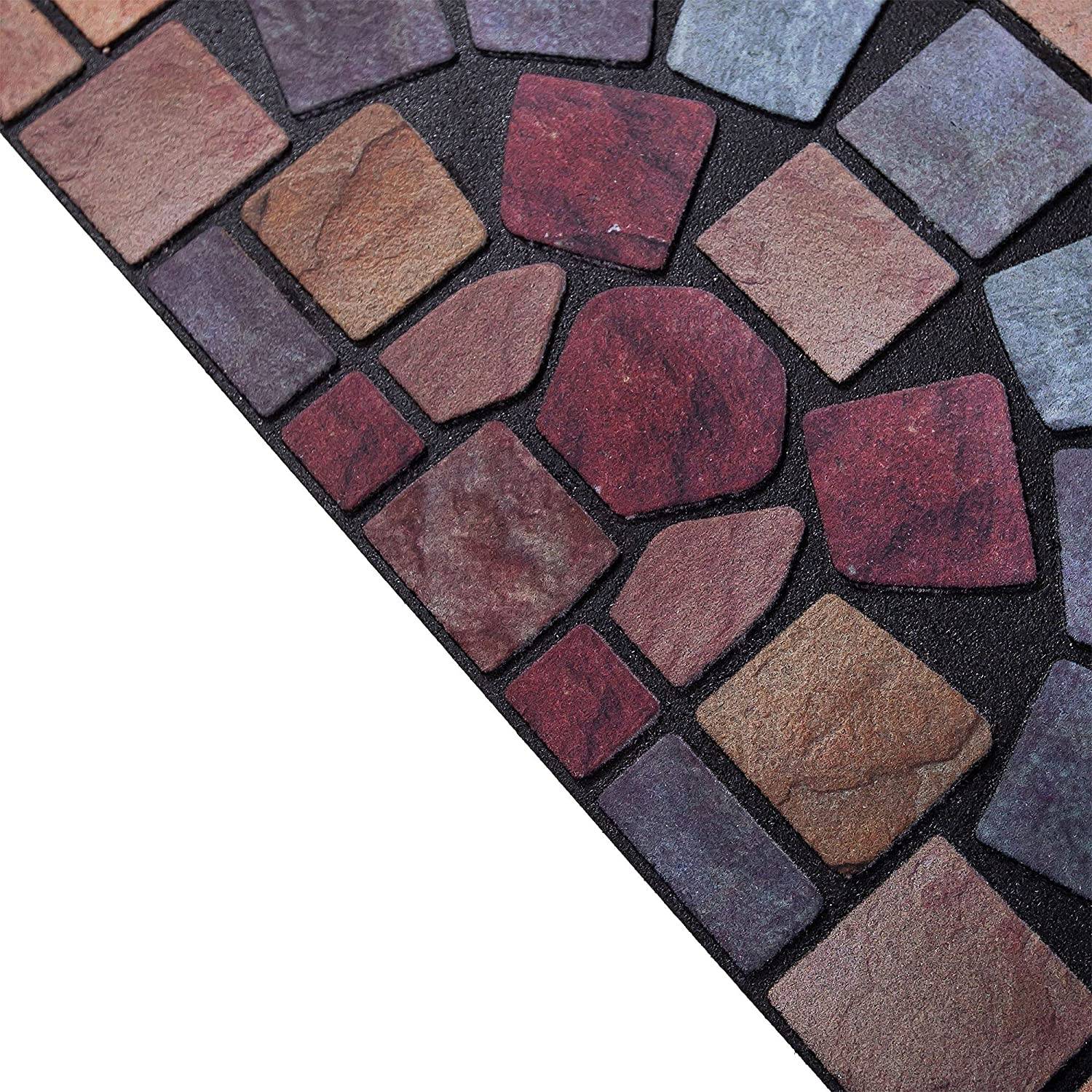 Halfmoon Tile Barrier Doormat - Blue Edge - Image 4
