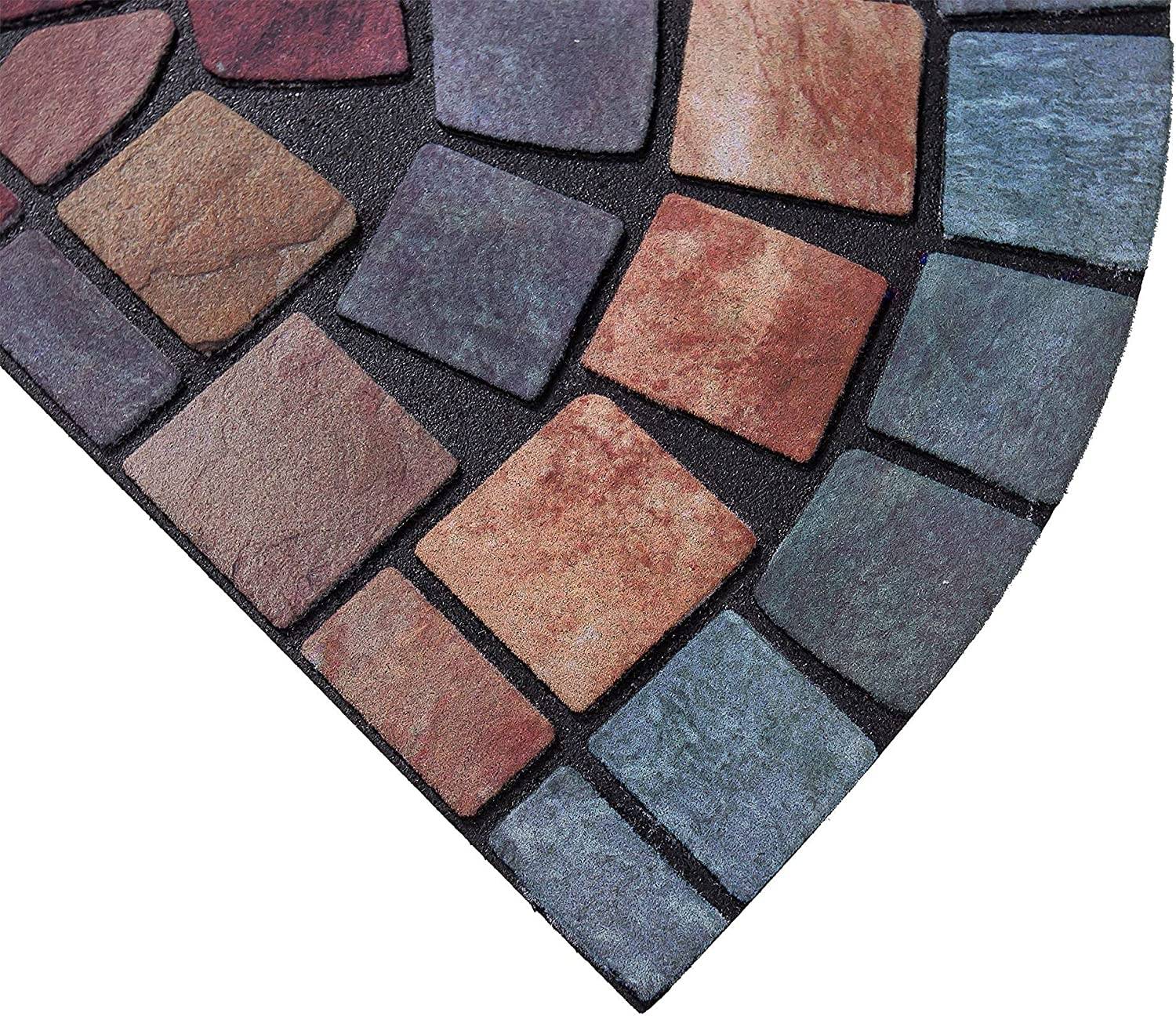 Halfmoon Tile Barrier Doormat - Blue Edge - Image 5