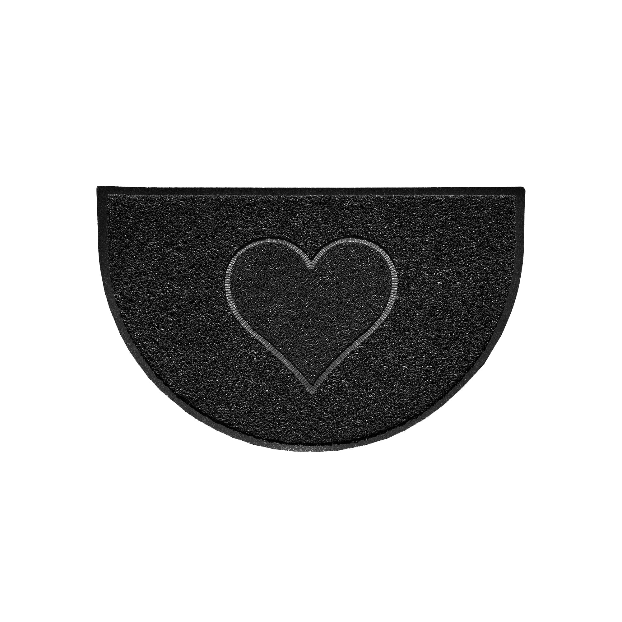 Heart Embossed Halfmoon Indoor/Sheltered Outdoor Spaghetti Doormat - Image 2