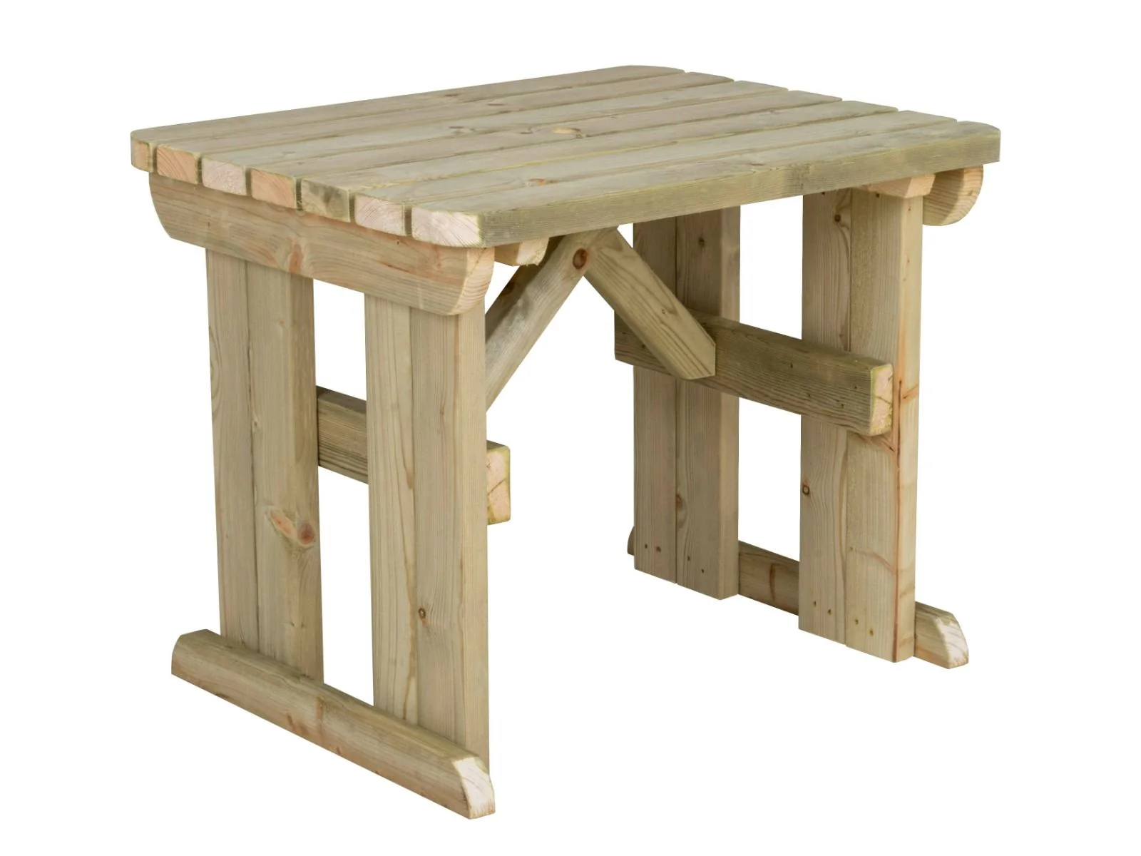 Hollies Rounded Wooden Garden Table, Outdoor Picnic Dining Desk - Image 9