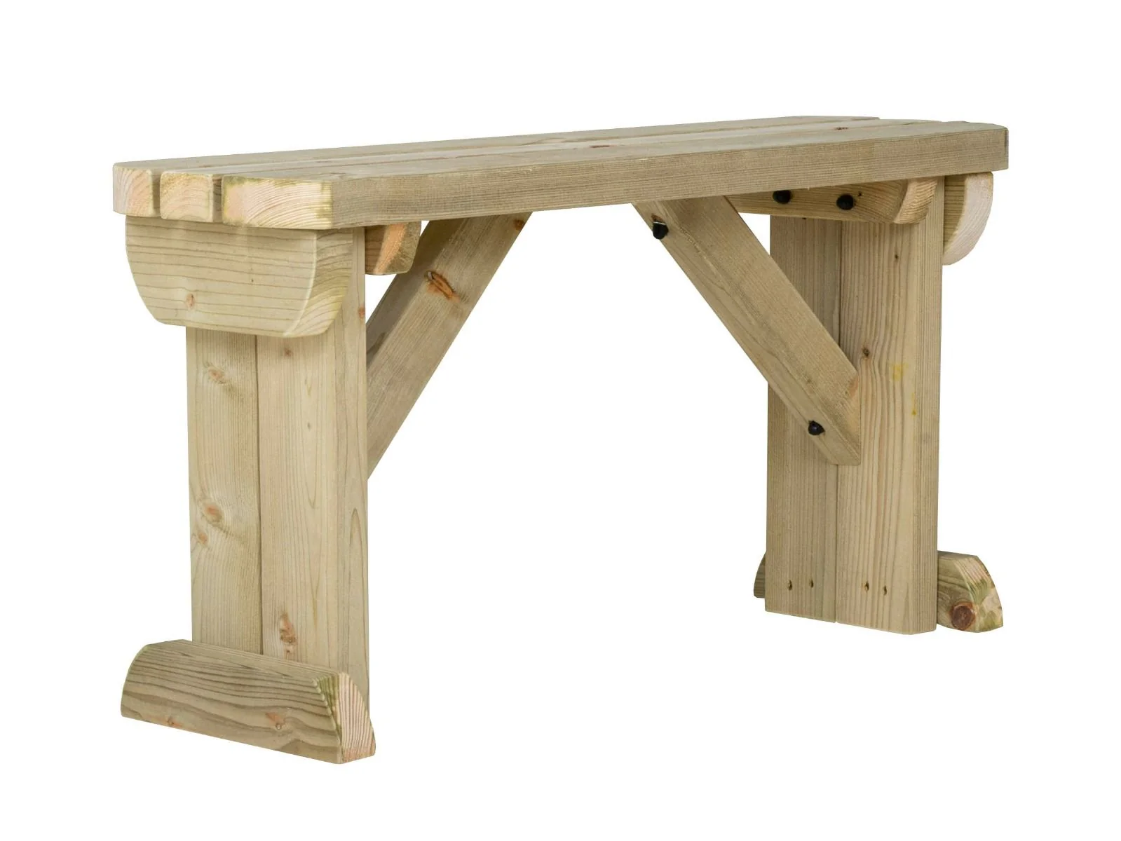 Hollies Wooden Garden Rounded Bench, Outdoor Fence Seat - Image 13