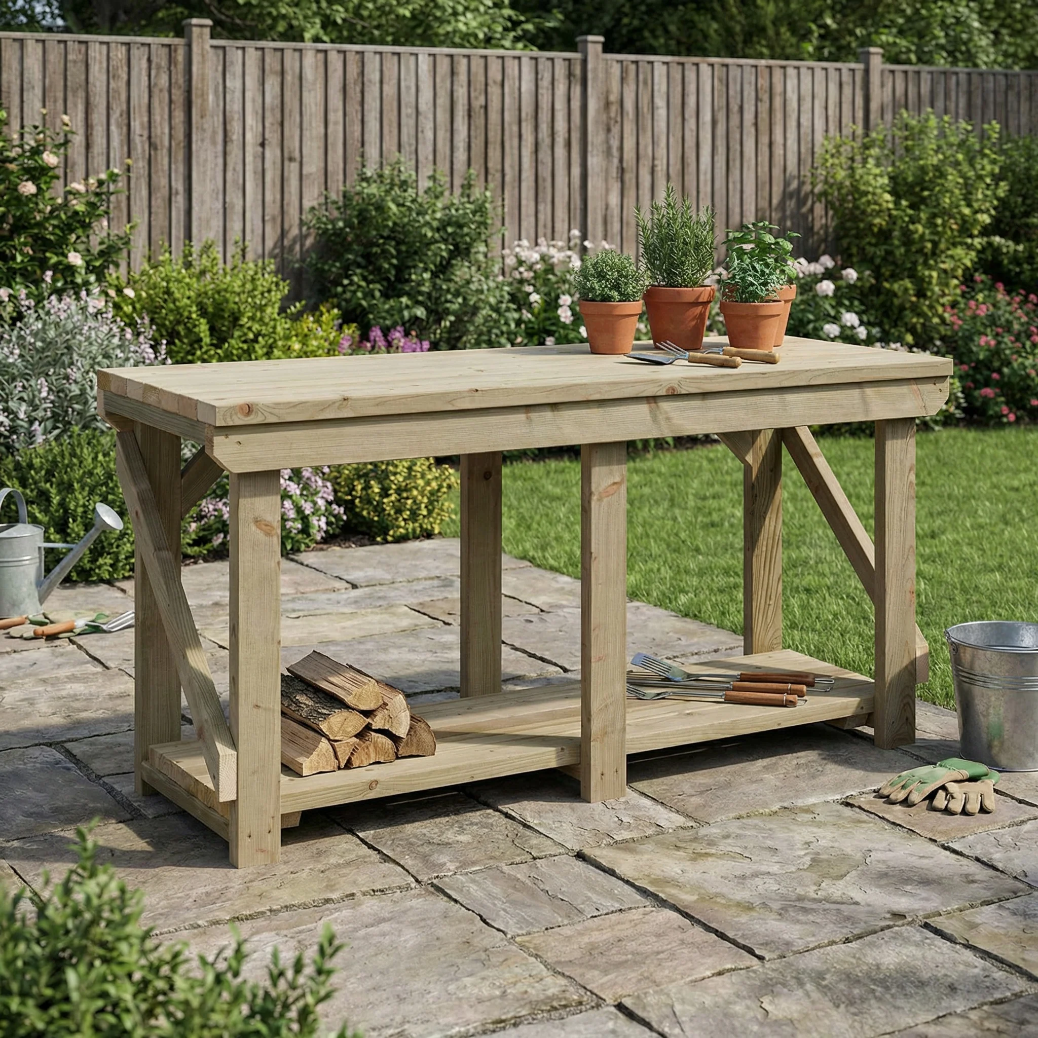 Indoor/outdoor workbench, pressure treated bench - Image 3