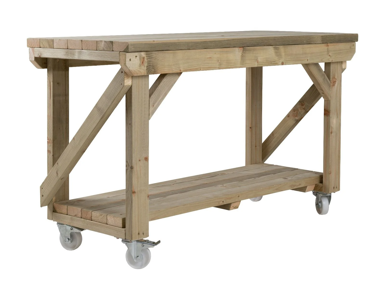 Indoor/outdoor workbench, pressure treated bench with wheels - Image 8
