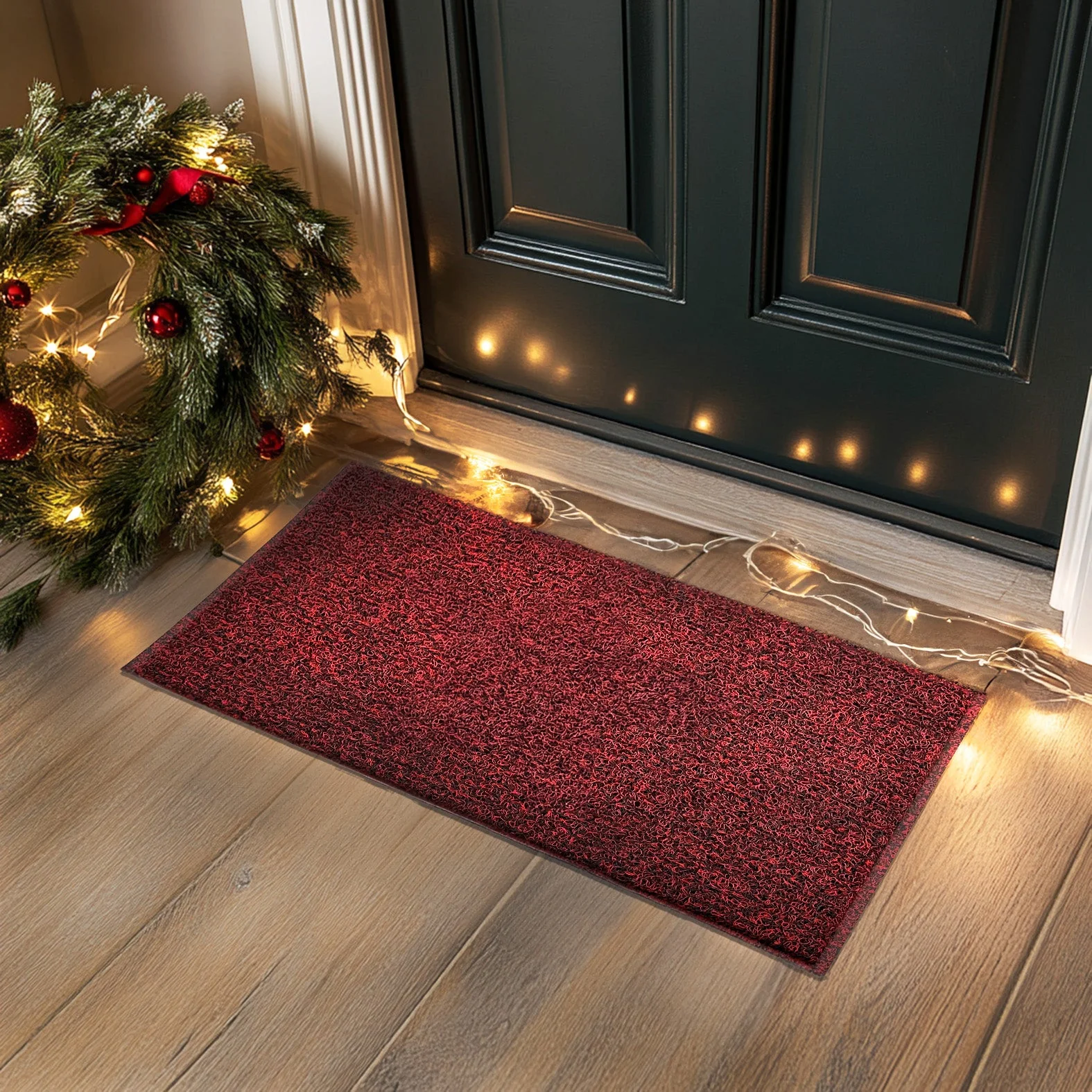 Indoor Spaghetti Door Mat - Red & Black - Image 3