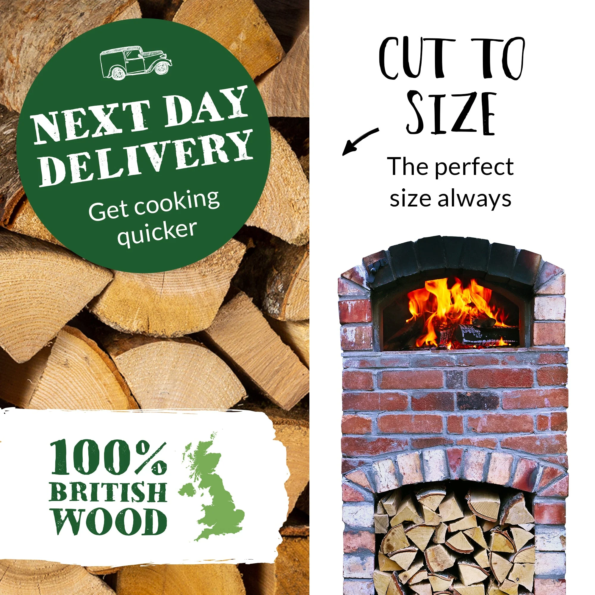 Pizza Oven Starter Kit. Big Pizza Oven Hardwood Logs, Kindling, Natural Firelighters and Matches - Image 5