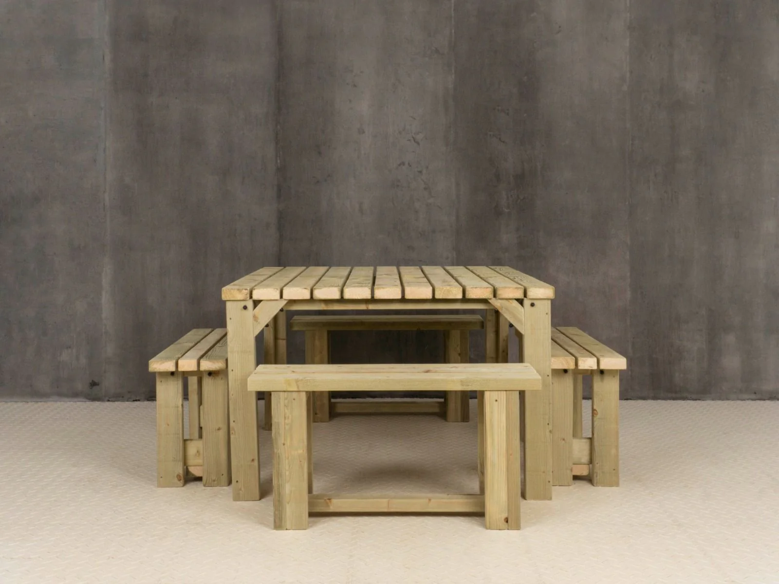 QUADRUM Picnic Table With 4 Benches - Image 5