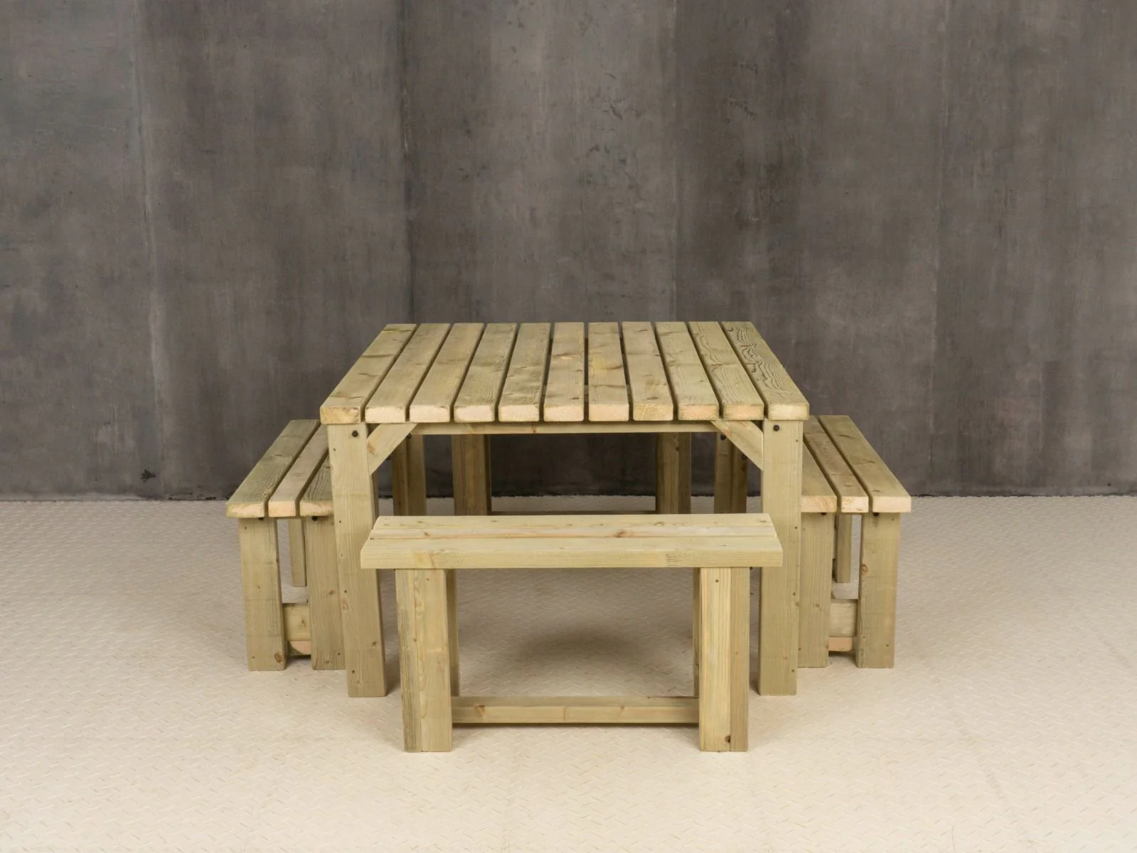 QUADRUM Picnic Table With 4 Benches - Image 6