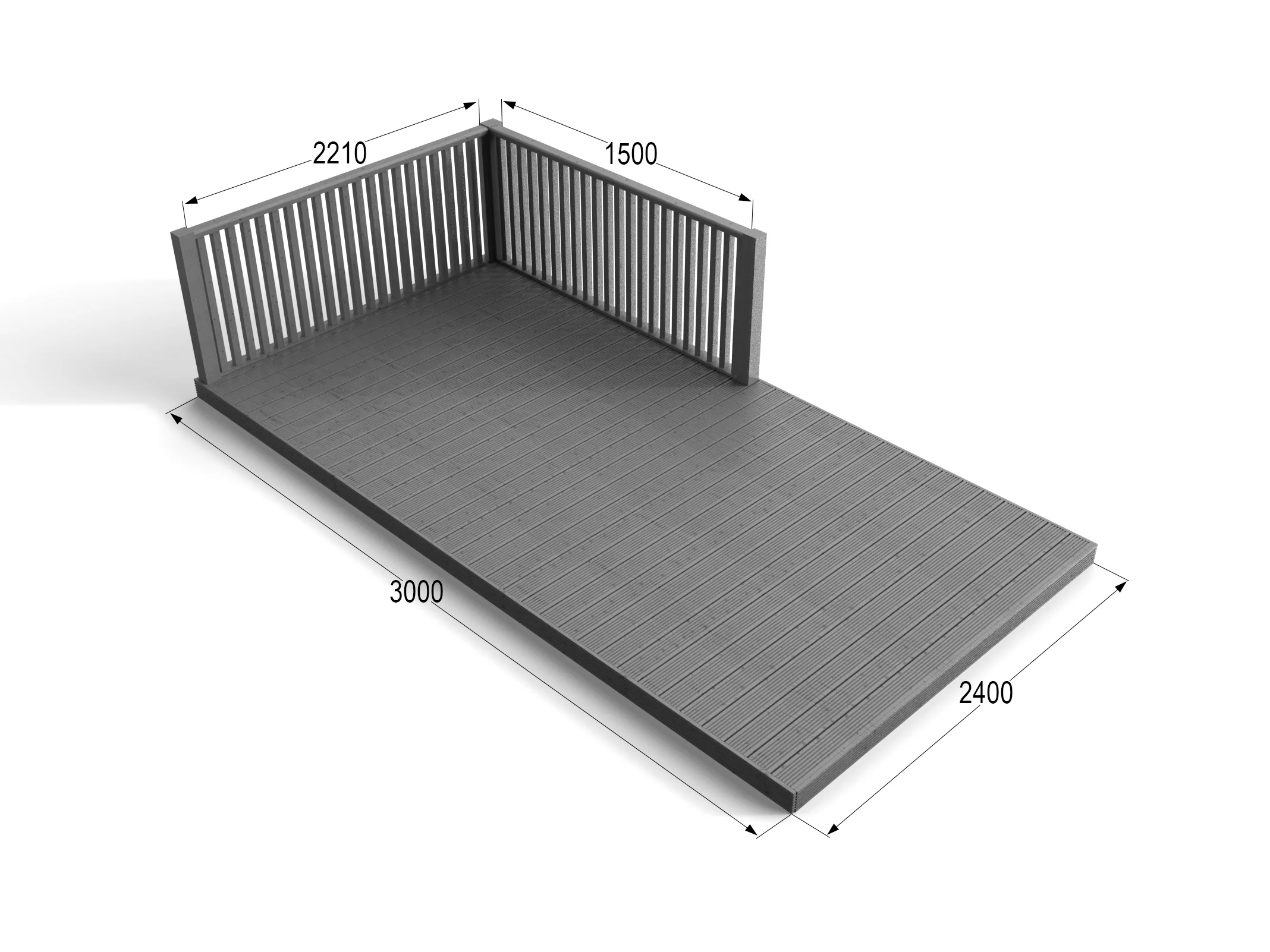 Rectangular Decking Kit With Balustrades V.2 - Image 6