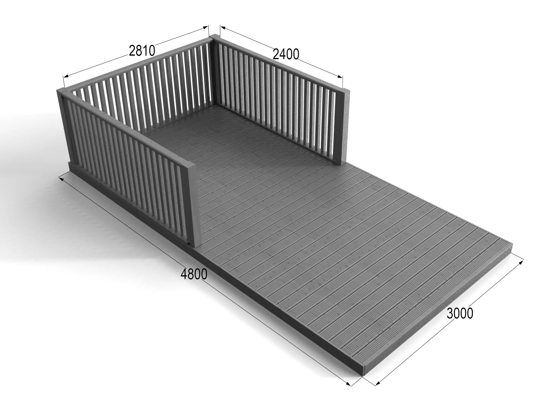 Rectangular Decking Kit With Balustrades V.3 - Image 13