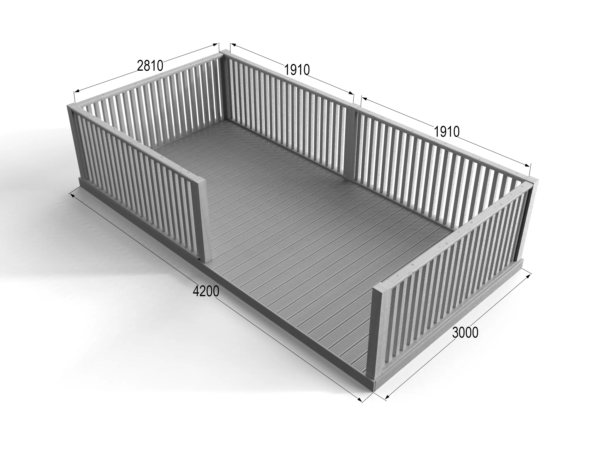 Rectangular Decking Kit With Balustrades V.4 - Image 14