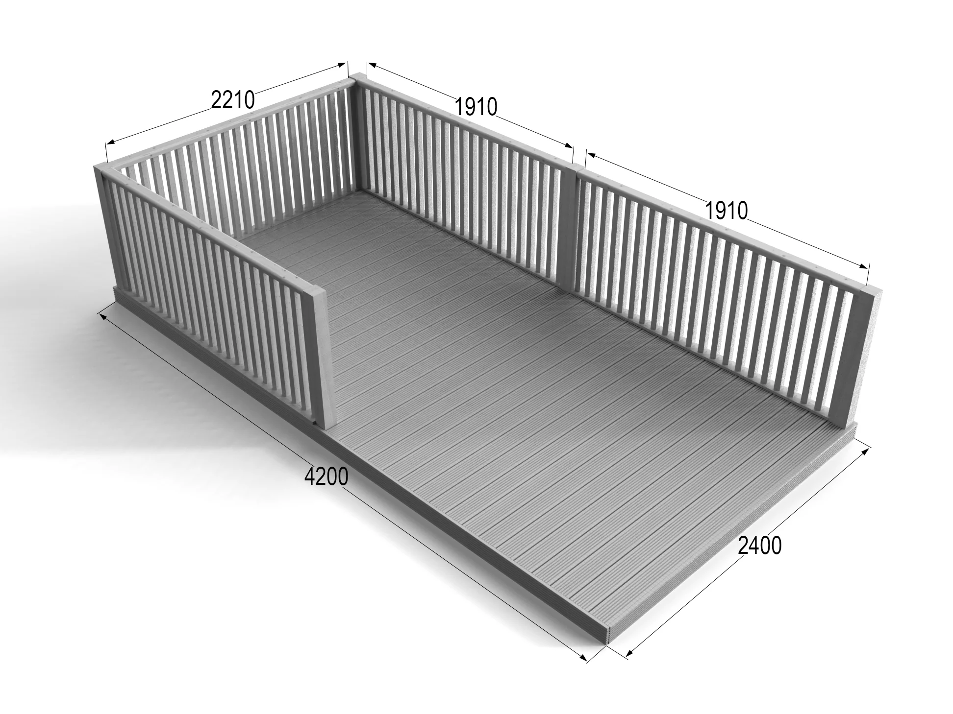 Rectangular Decking Kit With Balustrades V.5 - Image 9