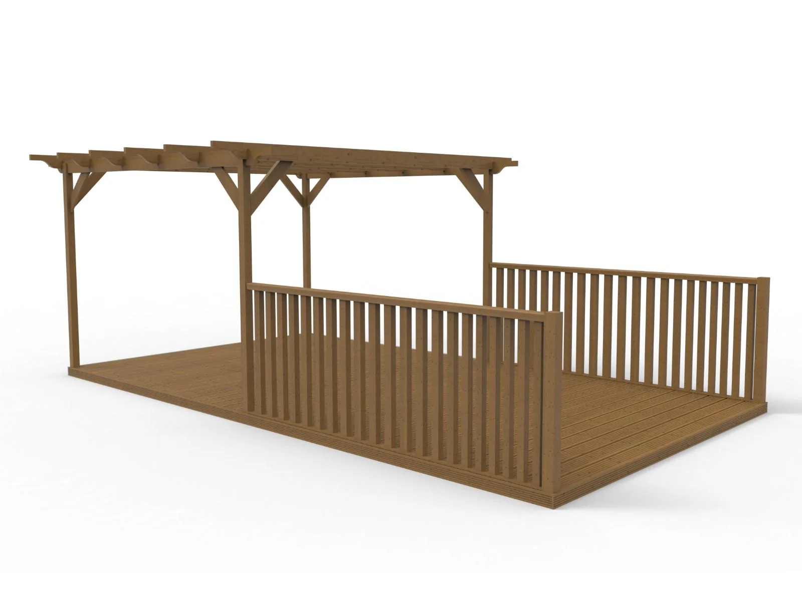 Rectangular Pergola And Decking Kit With Balustrade V.1 - Image 4