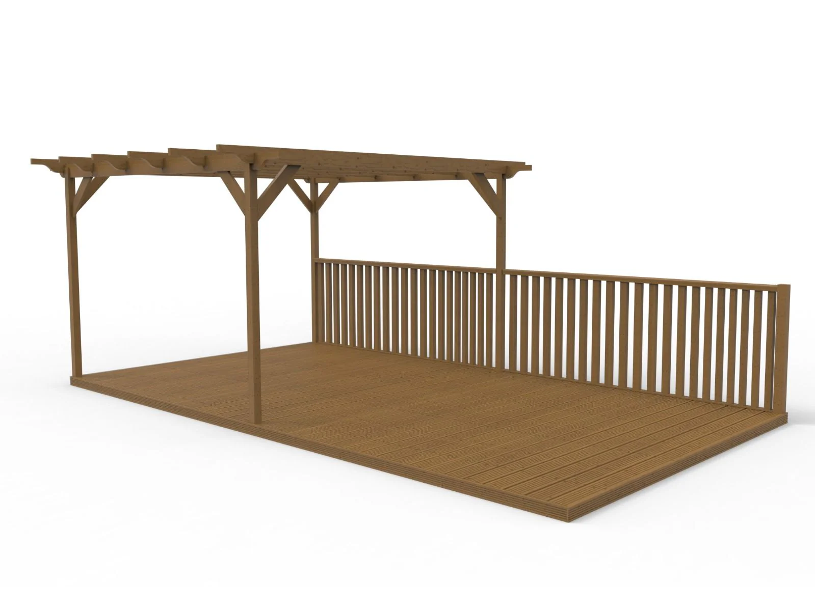 Rectangular Pergola And Decking Kit With Balustrade V.5 - Image 4