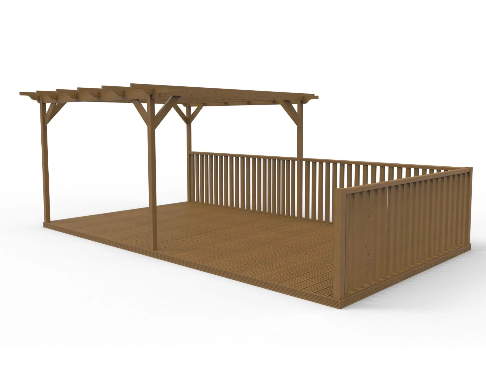 Rectangular Pergola And Decking Kit With Balustrade V.7 - Image 4
