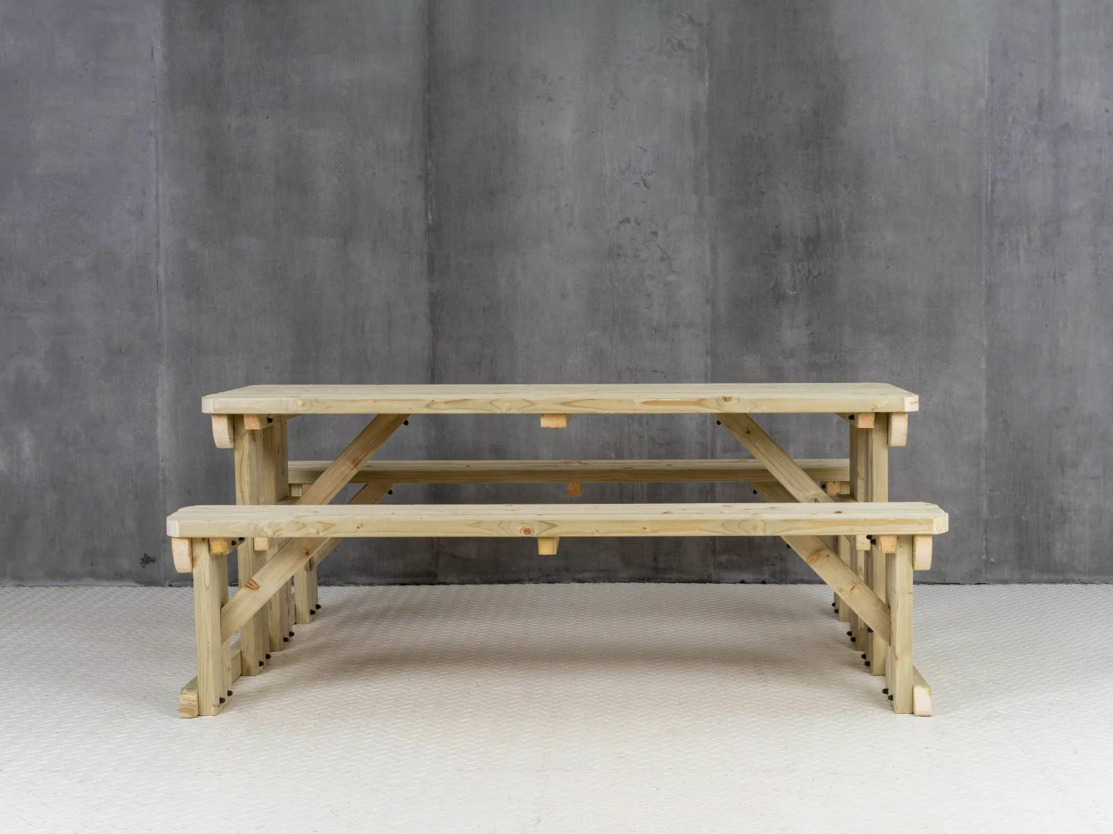 Abies Rounded Picnic Table and Benches Set - Image 11
