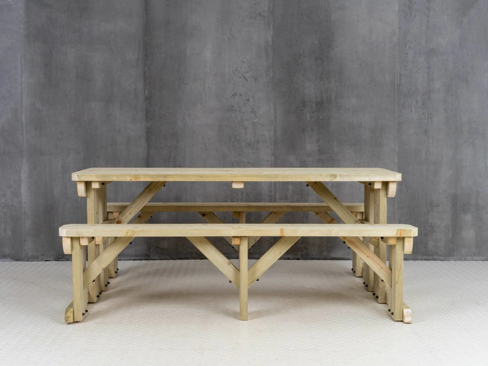 Abies Rounded Picnic Table and Benches Set - Image 12