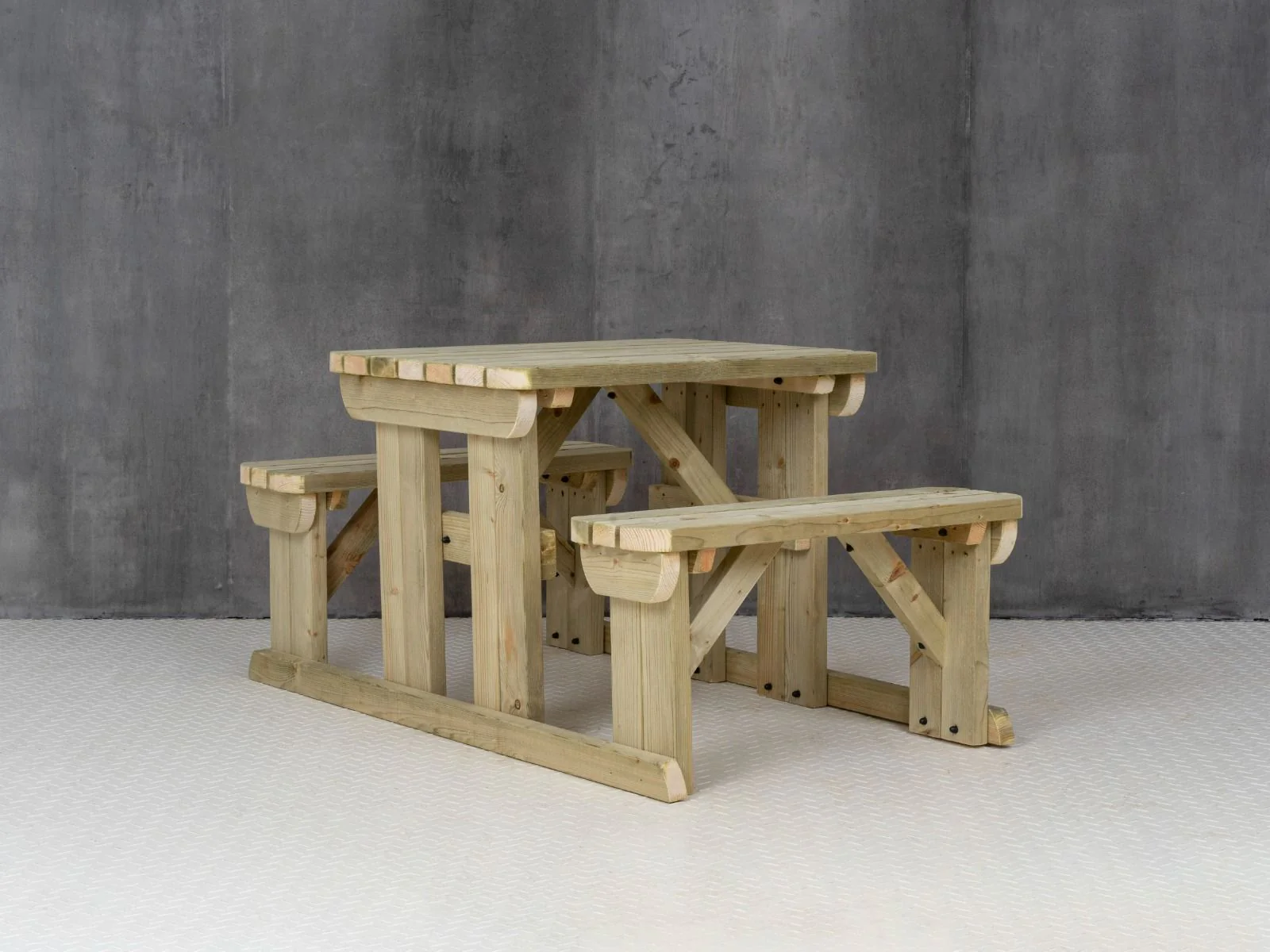 Abies Rounded Picnic Table and Benches Set - Image 13
