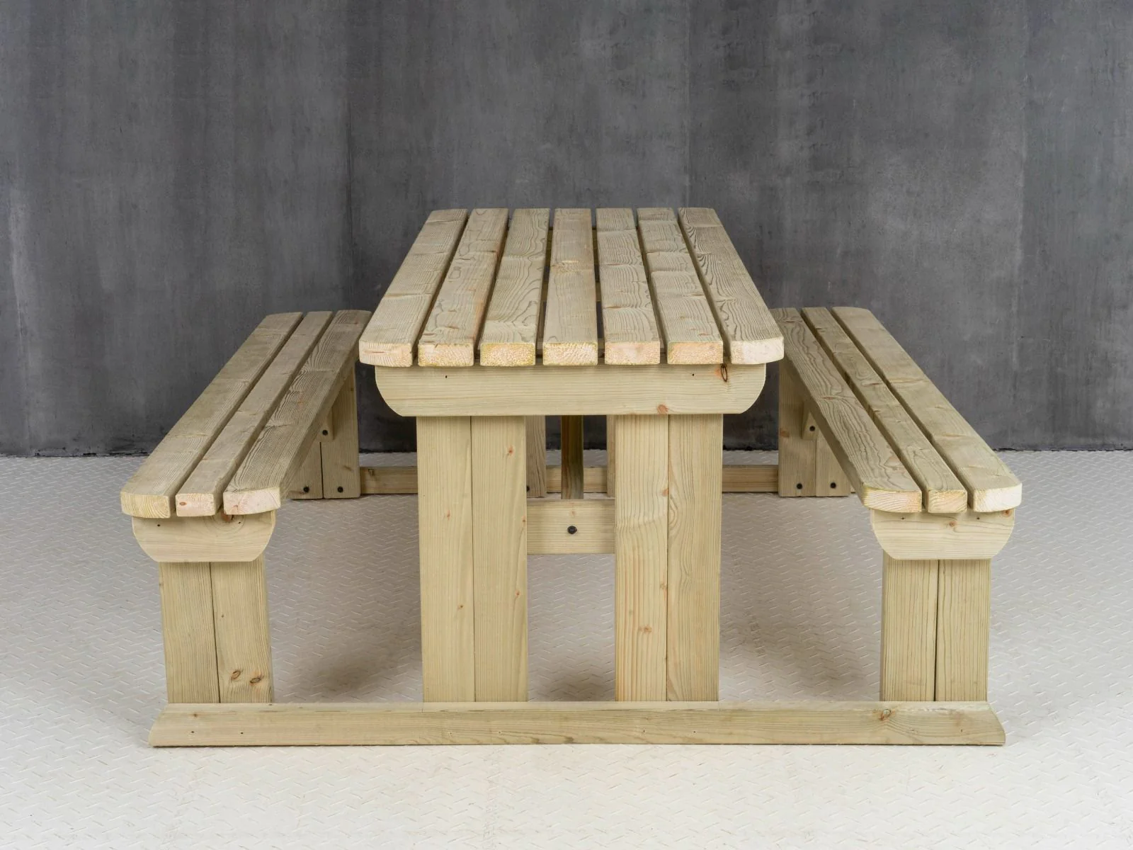 Abies Rounded Picnic Table and Benches Set - Image 15
