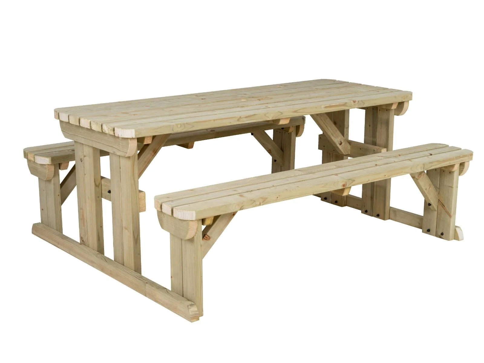 Abies Rounded Picnic Table and Benches Set - Image 17