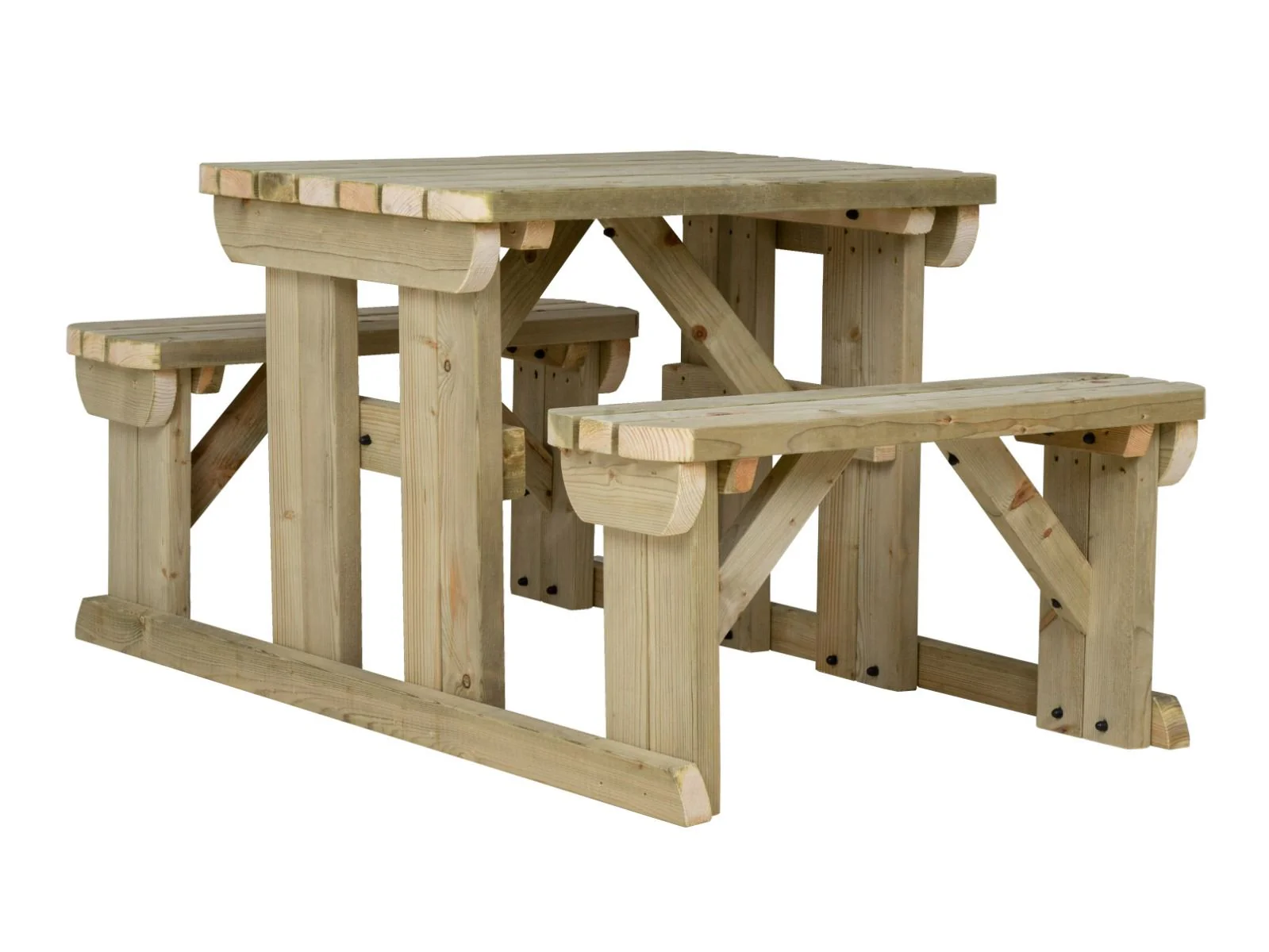 Abies Rounded Picnic Table and Benches Set - Image 6