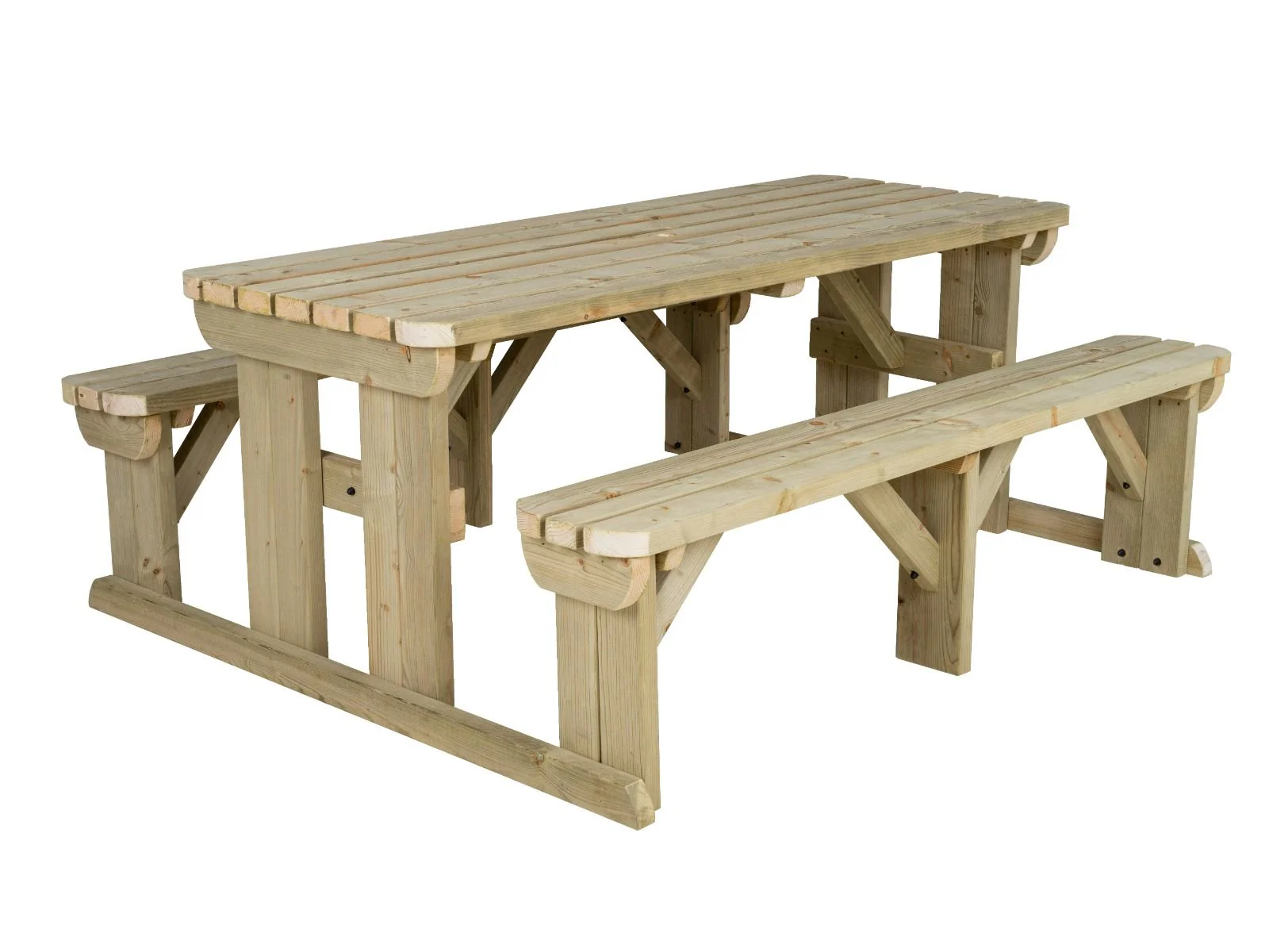 Abies Rounded Picnic Table and Benches Set - Image 7