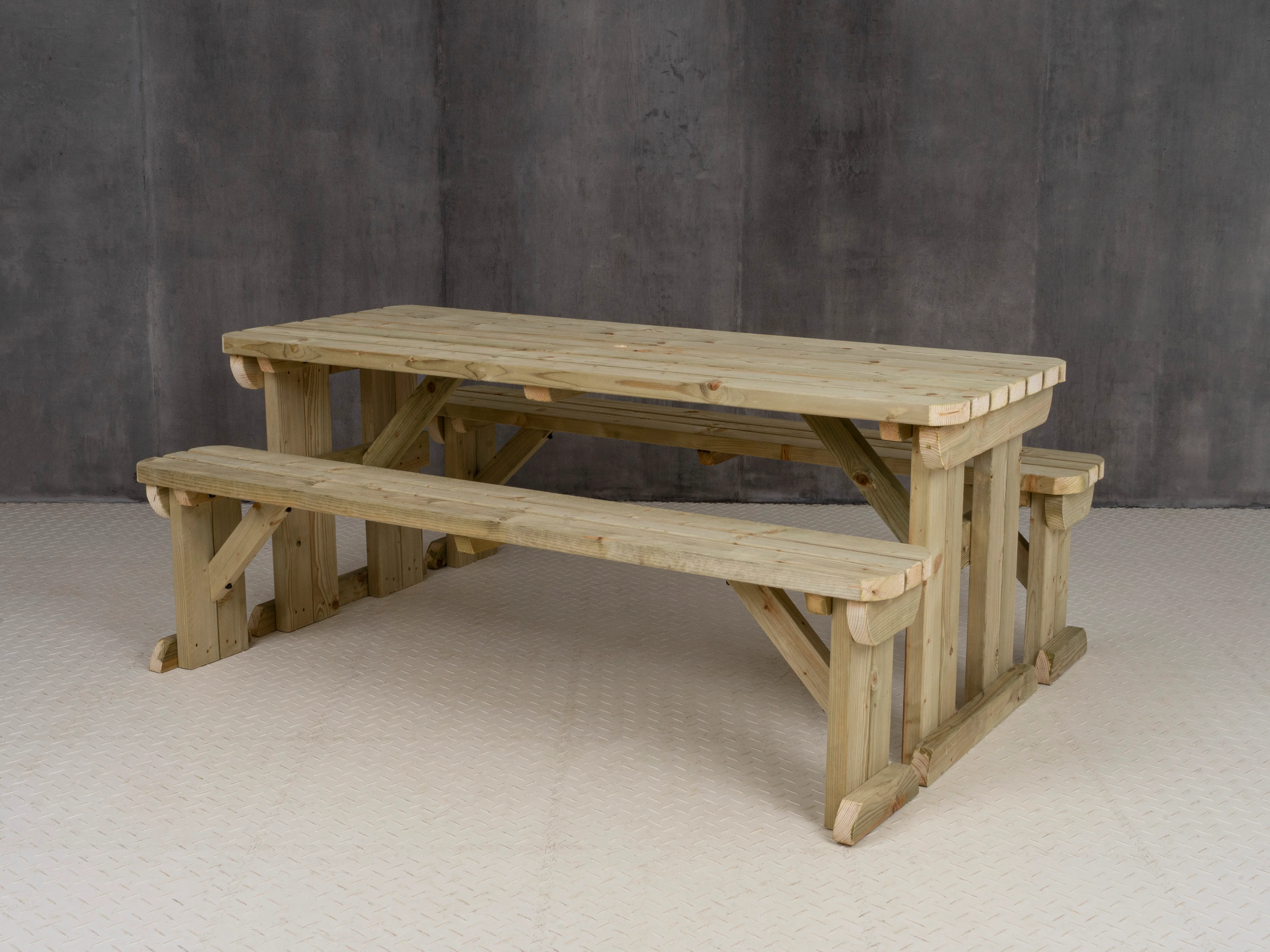 Aspen Rounded Picnic Table and Benches Set - Image 10