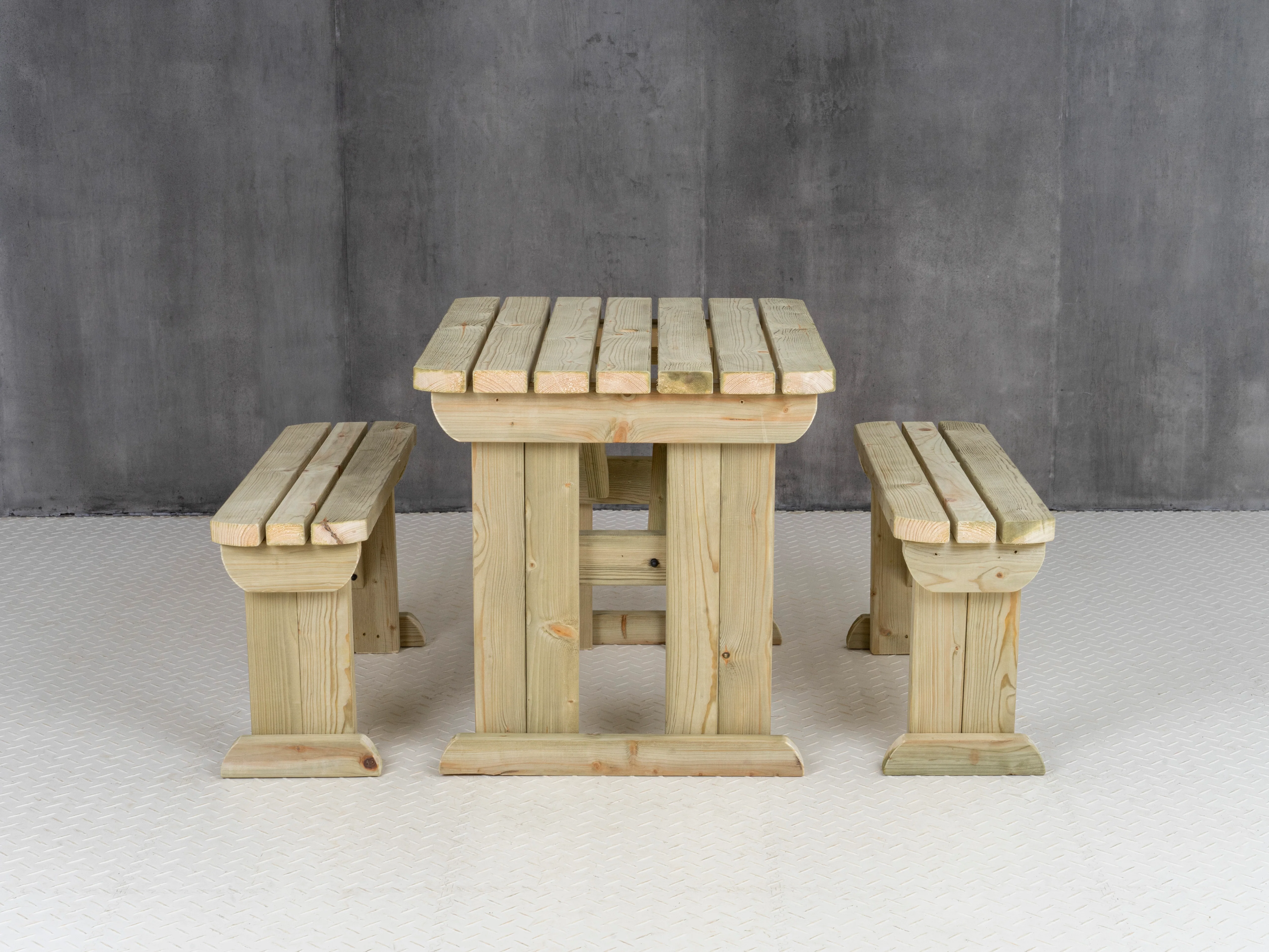Aspen Rounded Picnic Table and Benches Set - Image 14