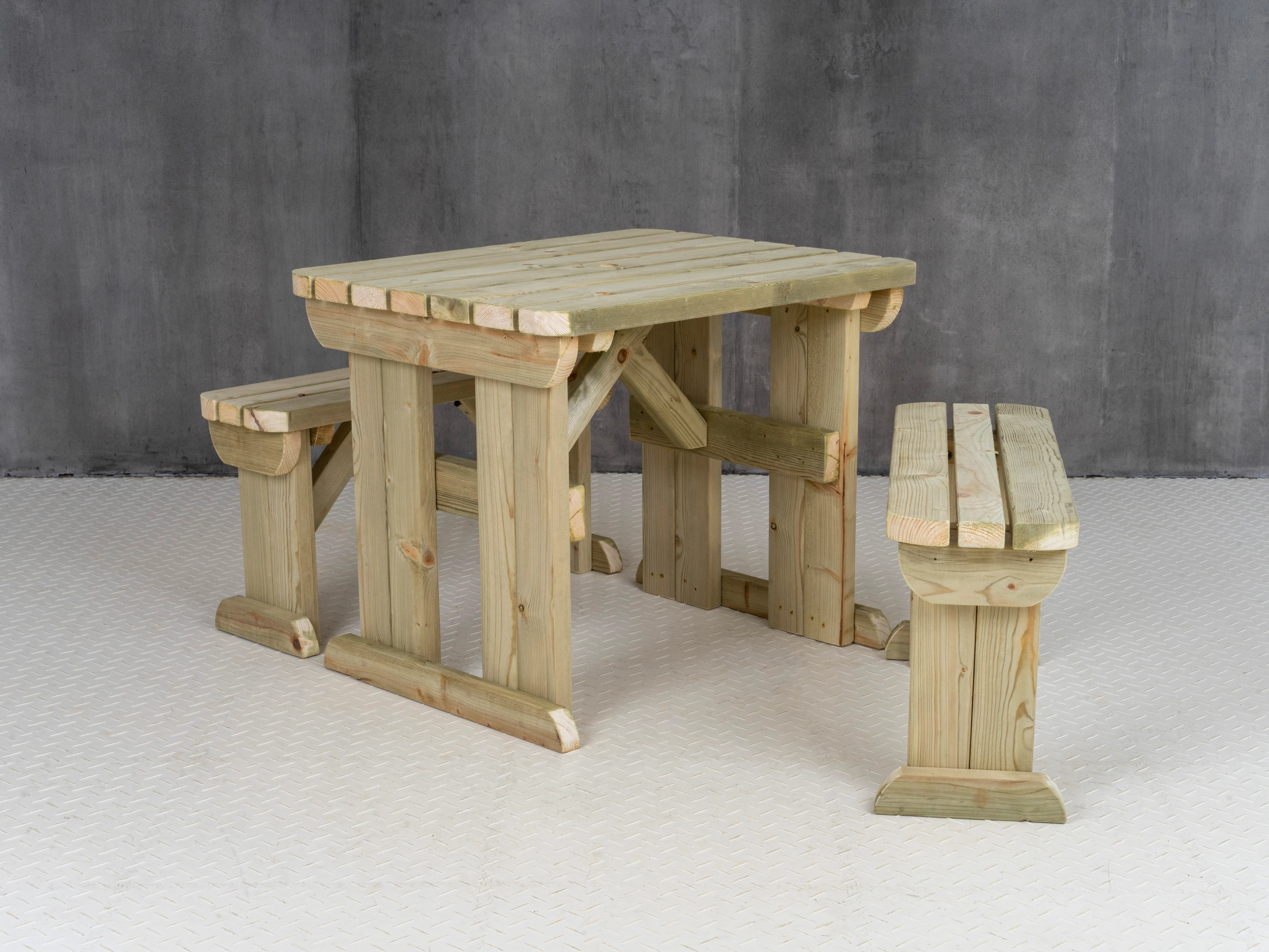 Aspen Rounded Picnic Table and Benches Set - Image 15