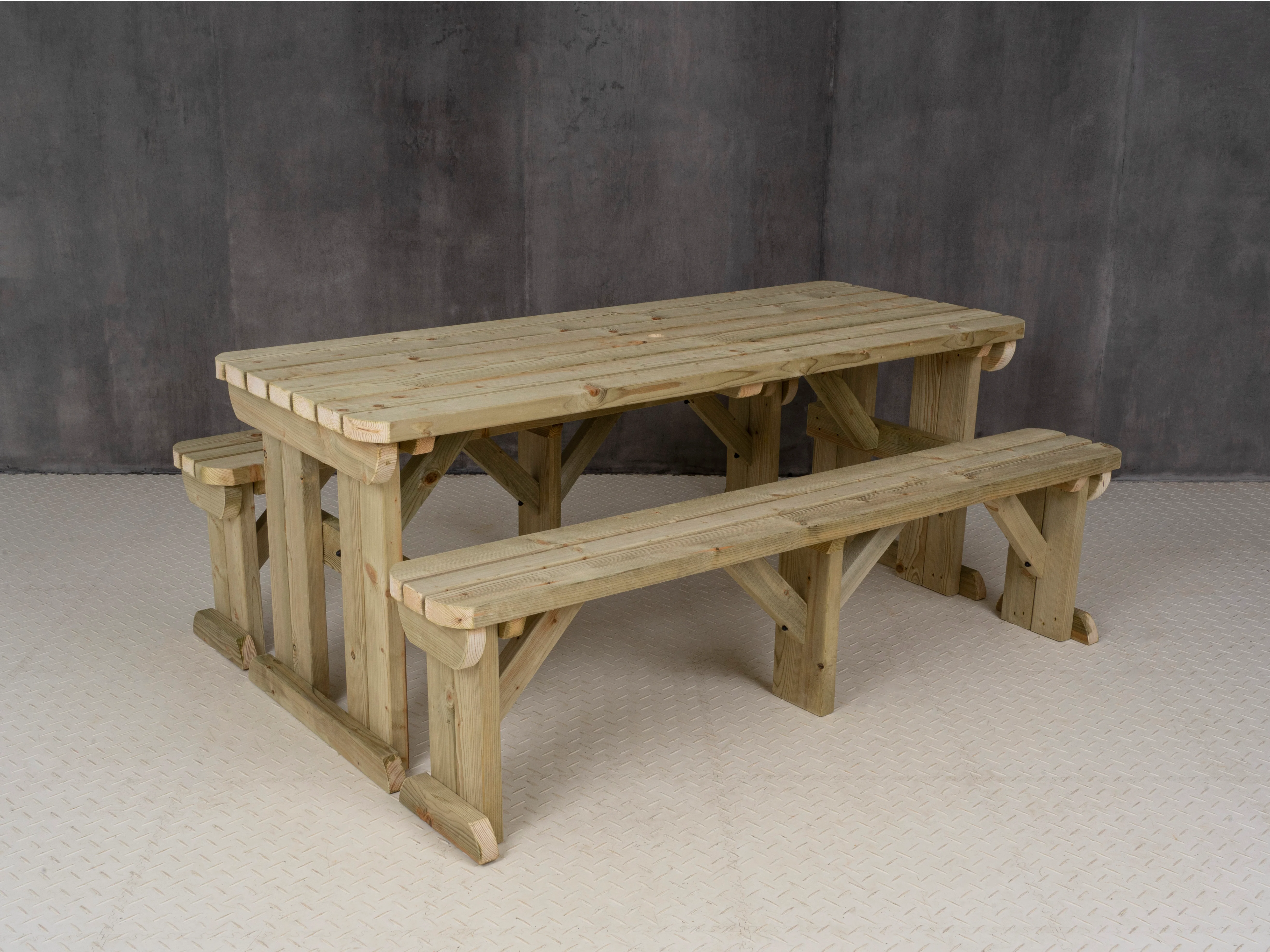 Aspen Rounded Picnic Table and Benches Set - Image 16