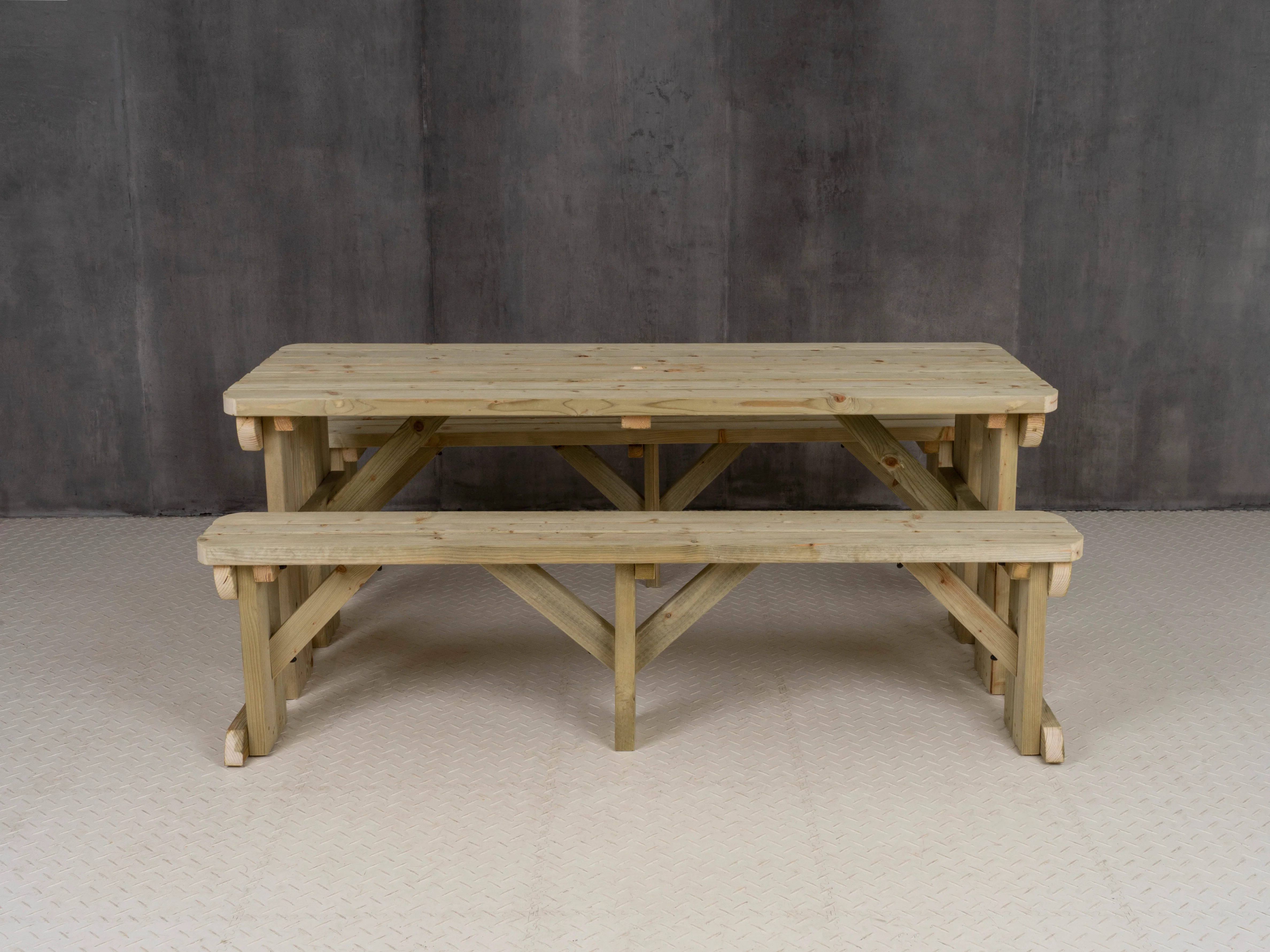 Aspen Rounded Picnic Table and Benches Set - Image 19