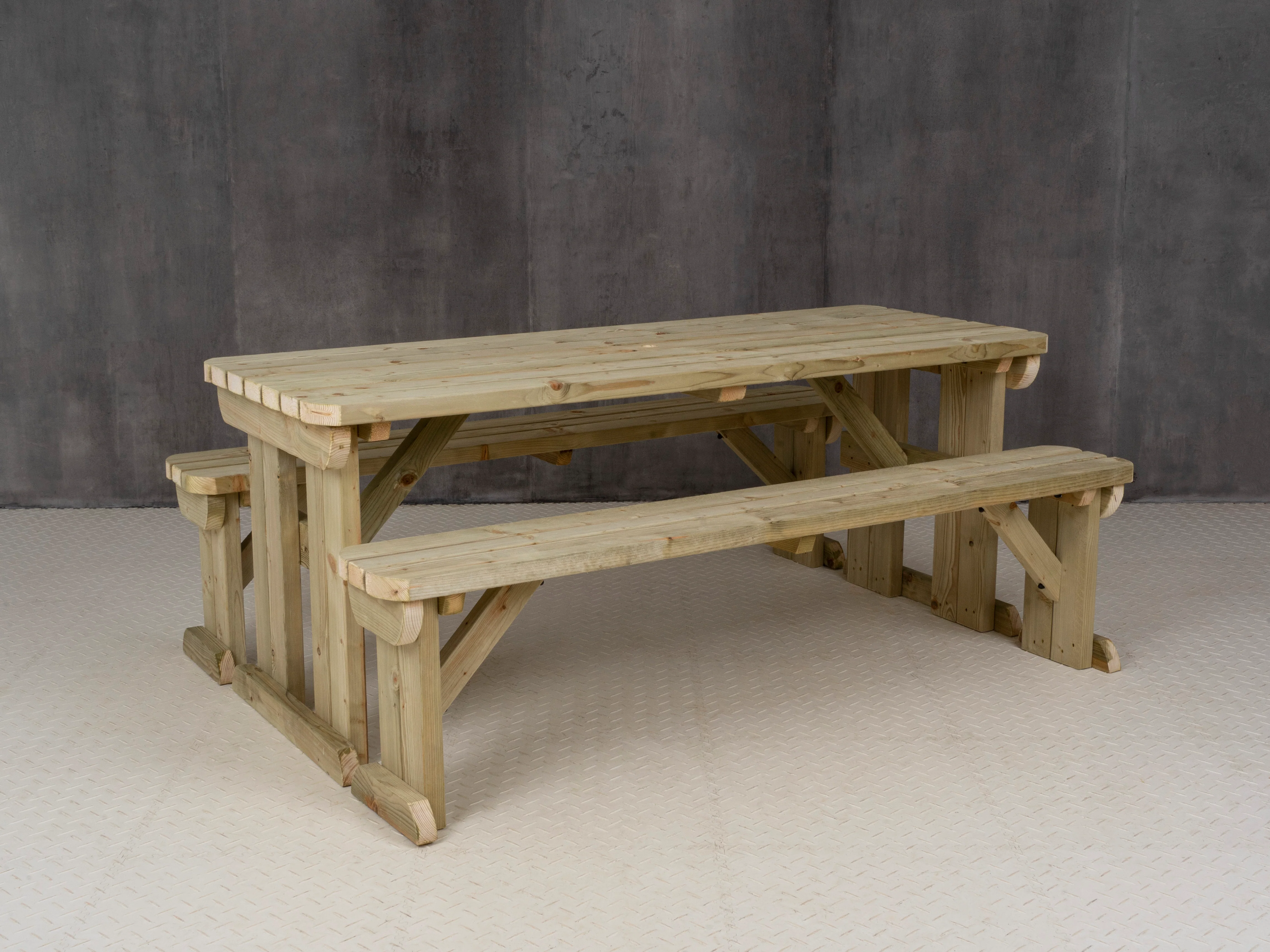 Aspen Rounded Picnic Table and Benches Set - Image 6