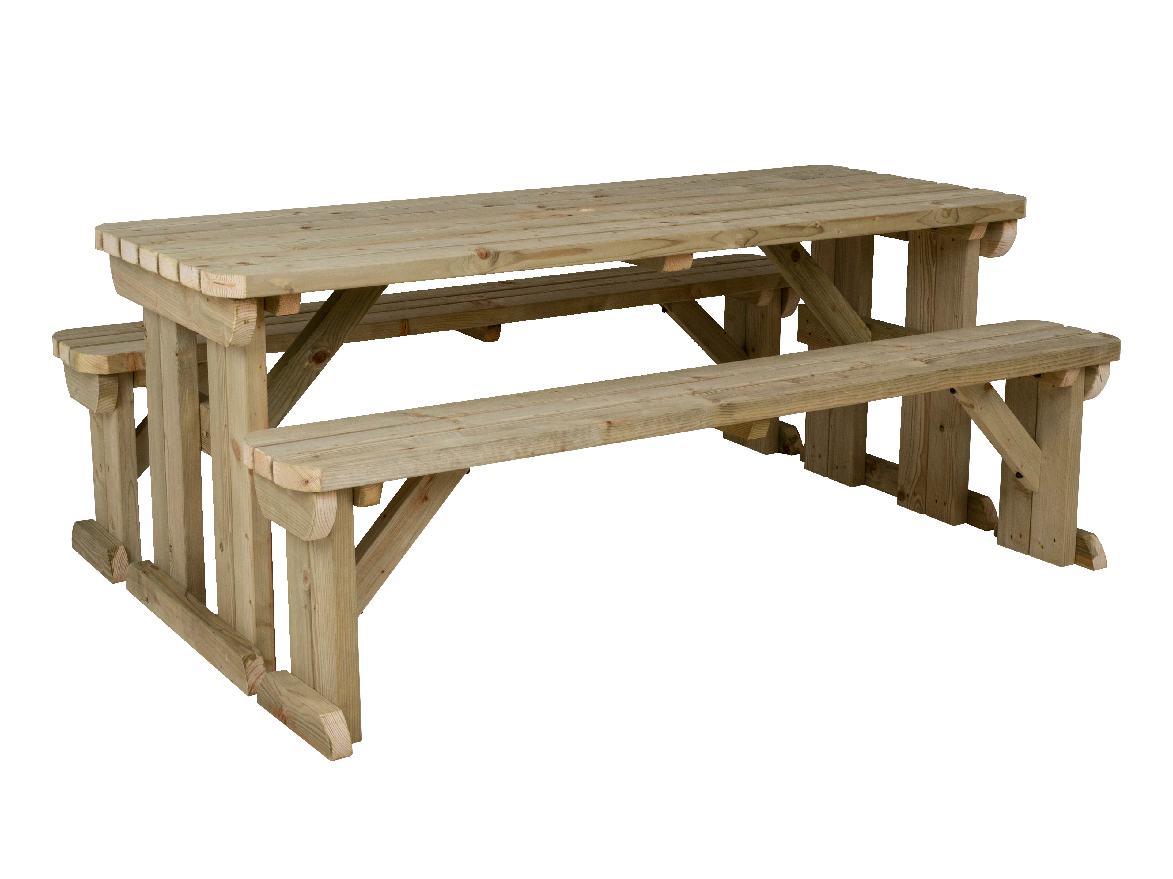Aspen Rounded Picnic Table and Benches Set - Image 7