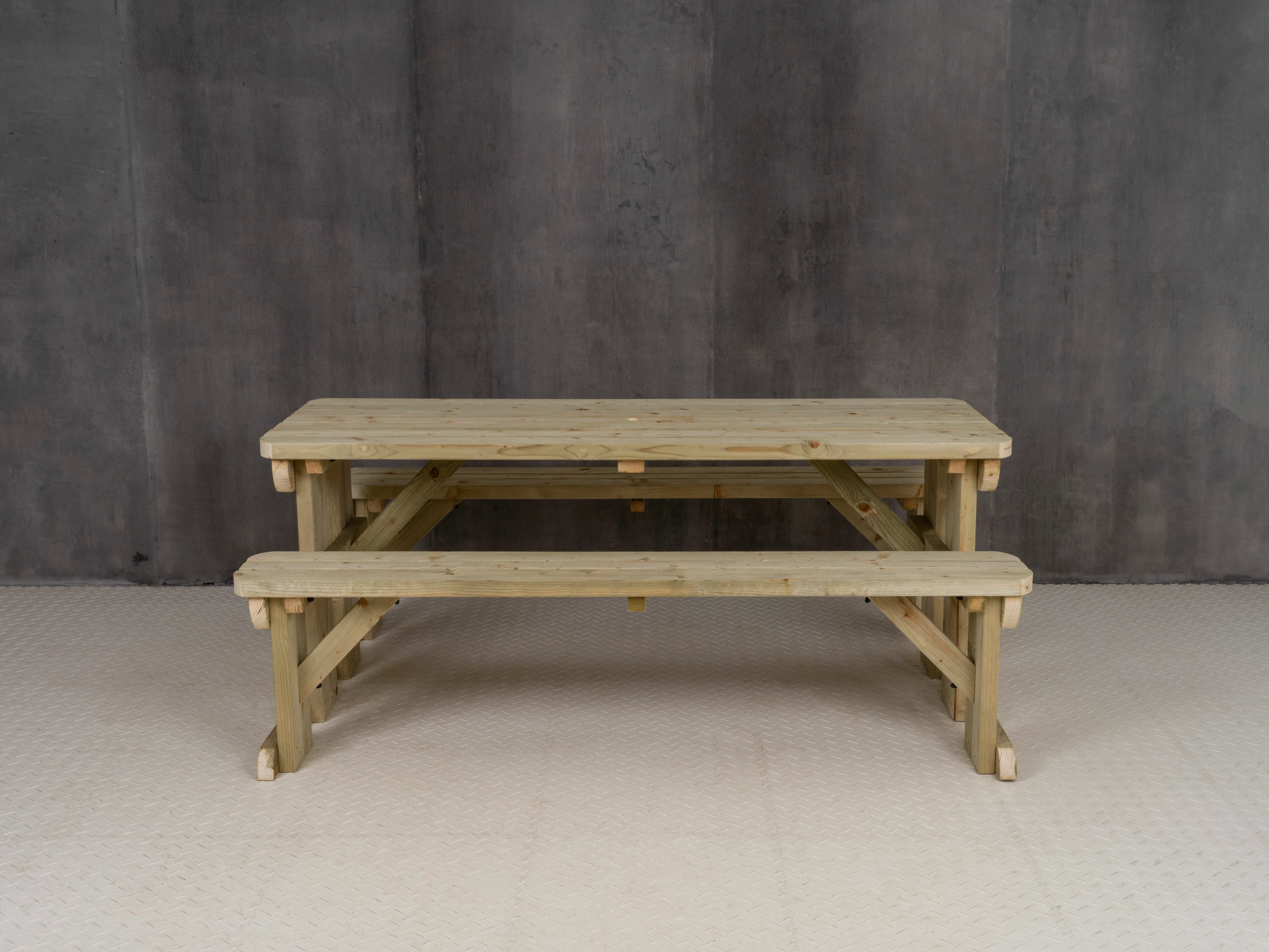 Aspen Rounded Picnic Table and Benches Set - Image 8